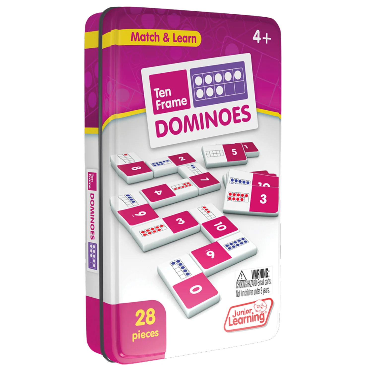 Junior Learning Ten Frames Dominoes - Educational Game for Kids - 28 Pieces - Image 2