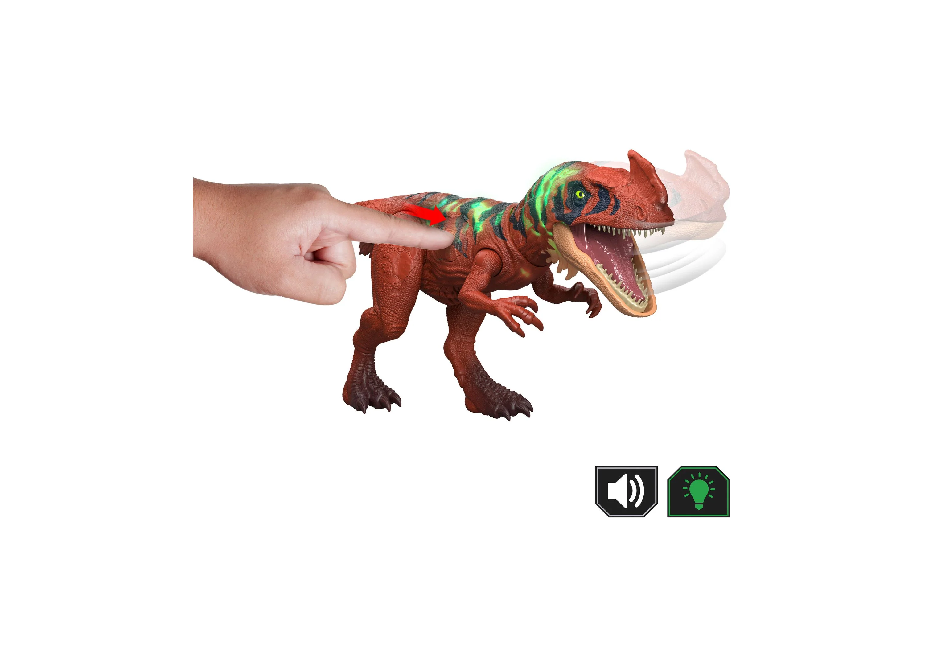 Jurassic World Wild Roar Afrovenator Dinosaur Figure with Lights & Sounds - Image 2