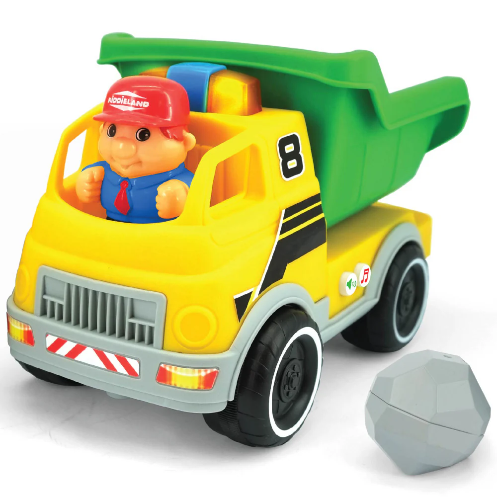 Kiddieland Motorized Light & Sound Dump Truck - Interactive Construction Toy