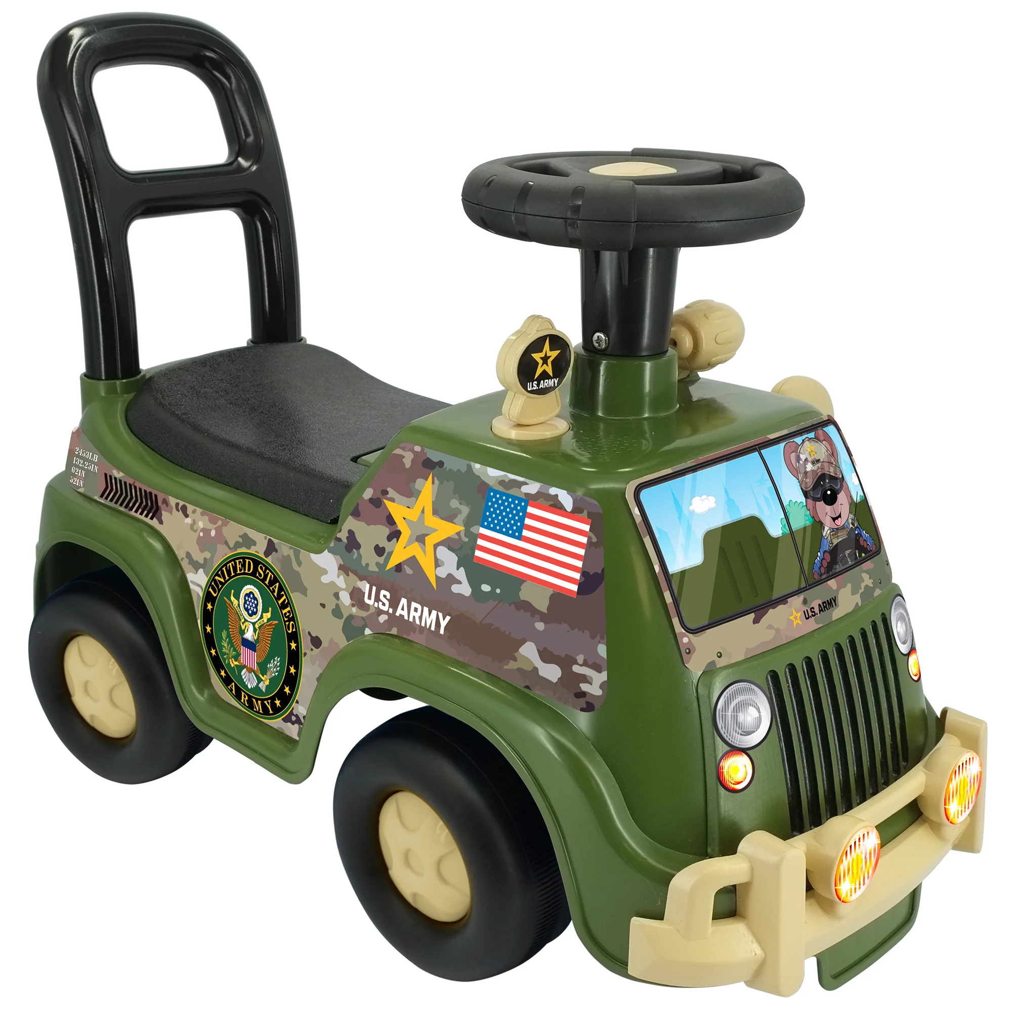Kiddieland - Lights N' Sounds Activity Truck - U.S. Army Ride-On - Image 2
