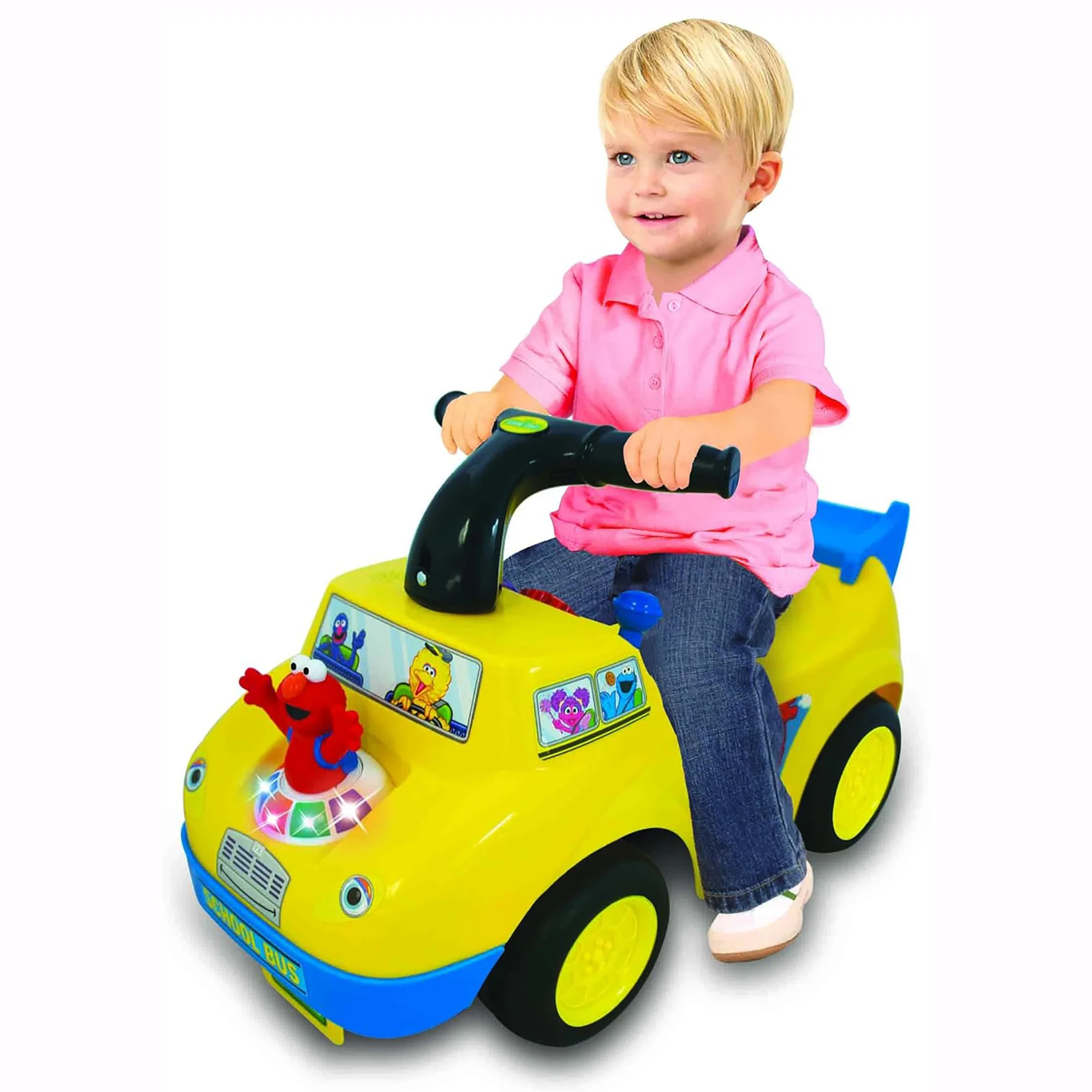 Kiddieland Sesame Street Elmo School Bus Light & Sound Activity Ride-On - Image 2