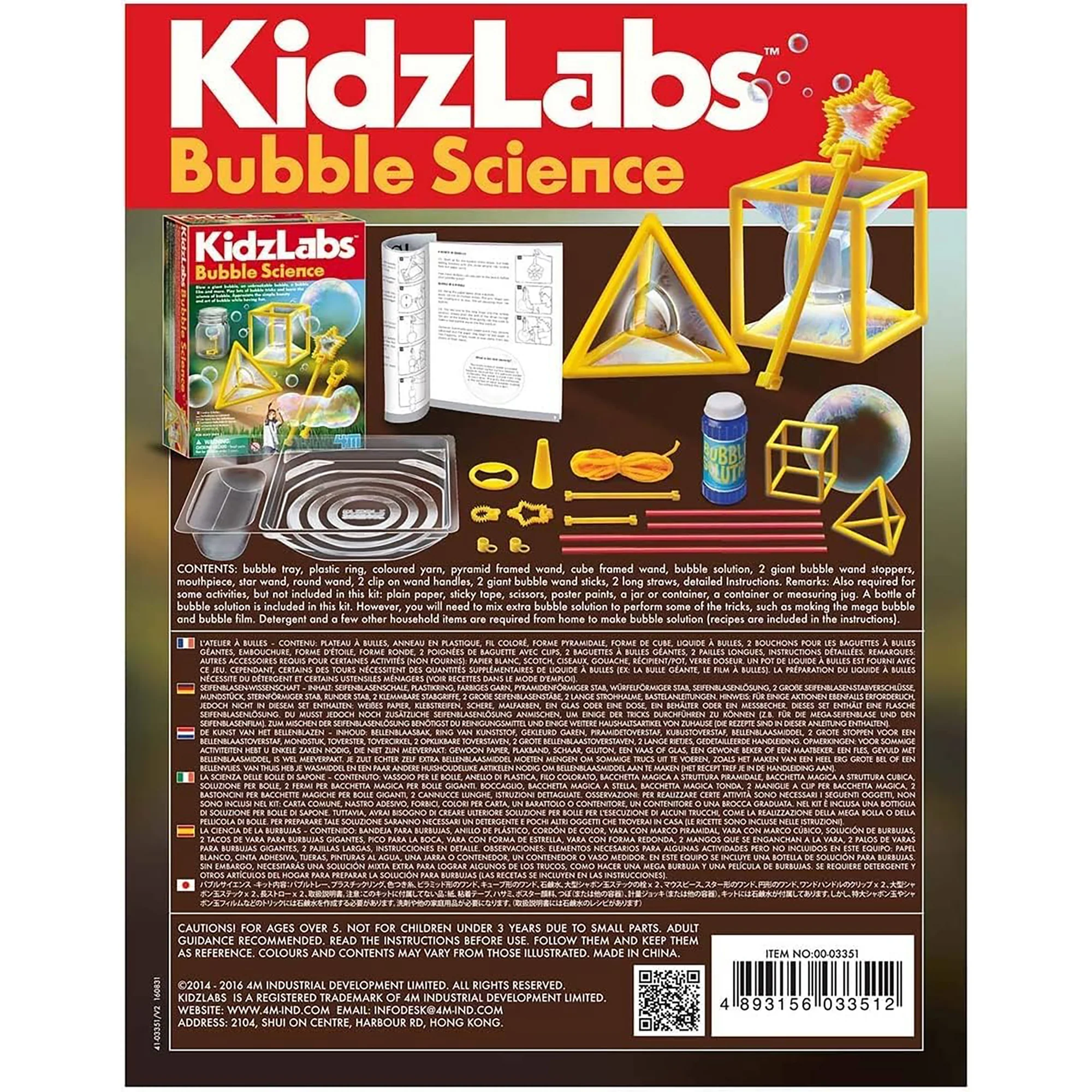 KidzLabs Bubble Science Experiment Kit With Giant Bubble Tools - Image 3
