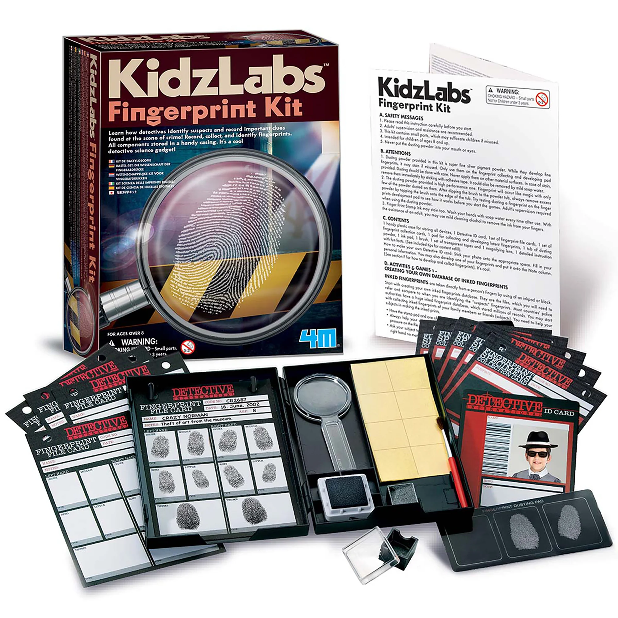 KidzLabs Fingerprint Detective Kit With Dusting Powder And Magnifying Lens - Image 2