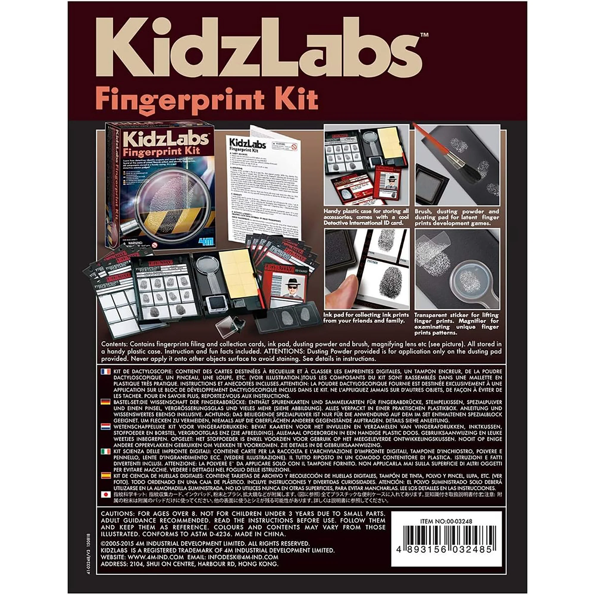 KidzLabs Fingerprint Detective Kit With Dusting Powder And Magnifying Lens - Image 3