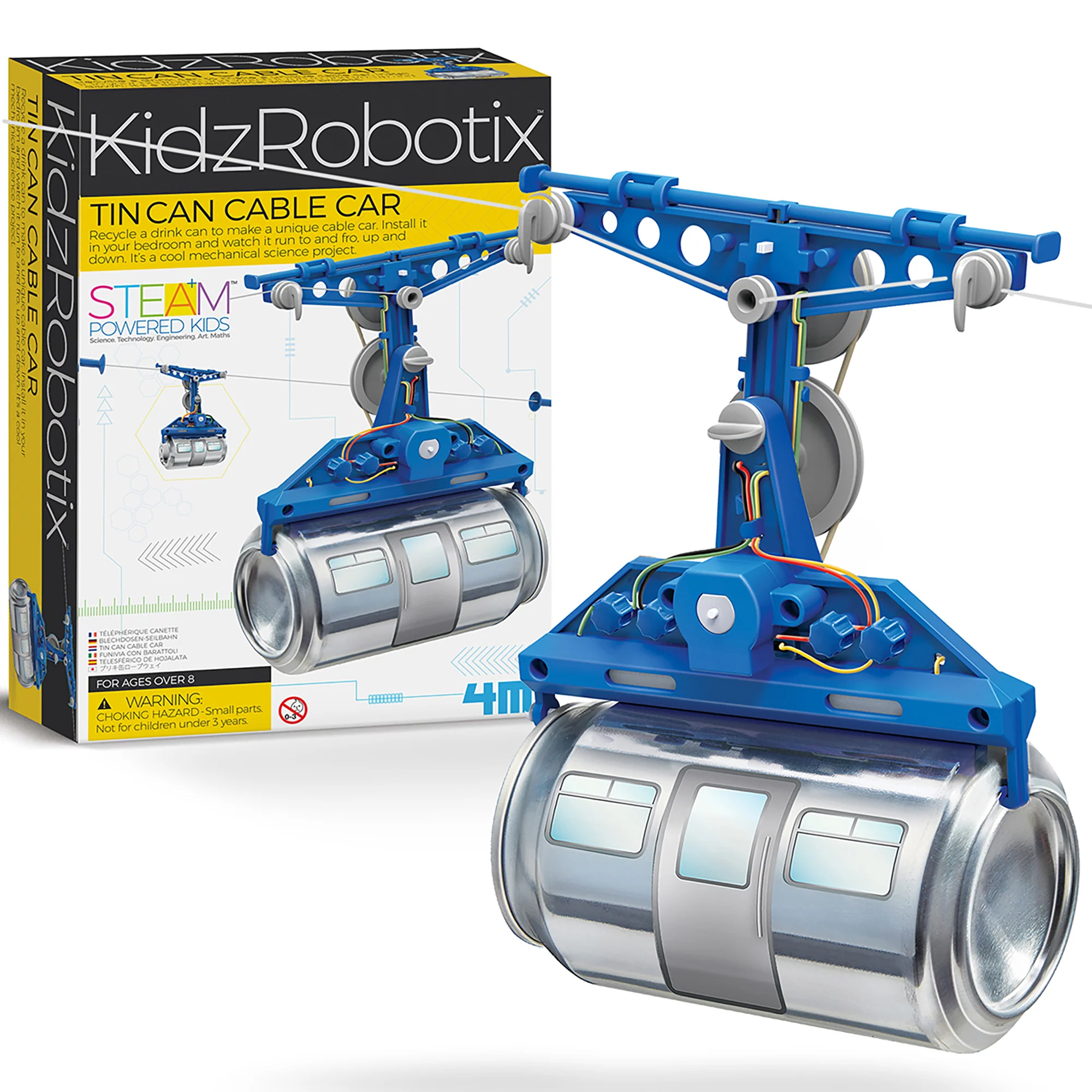KidzRobotix Tin Can Cable Car Recycled Engineering Kit - Image 2