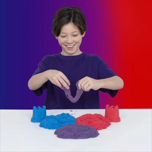 Kinetic Sand Rainbow Mix n Stack Set - Colorful Sculpting Kit - Image 9