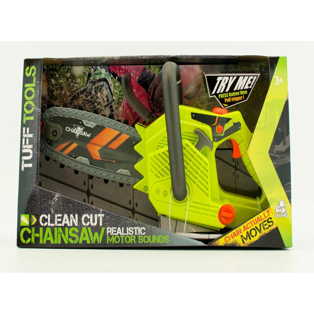Lanard Tuff Tools Clean Cut Toy Chainsaw - Realistic Pretend Play Tool