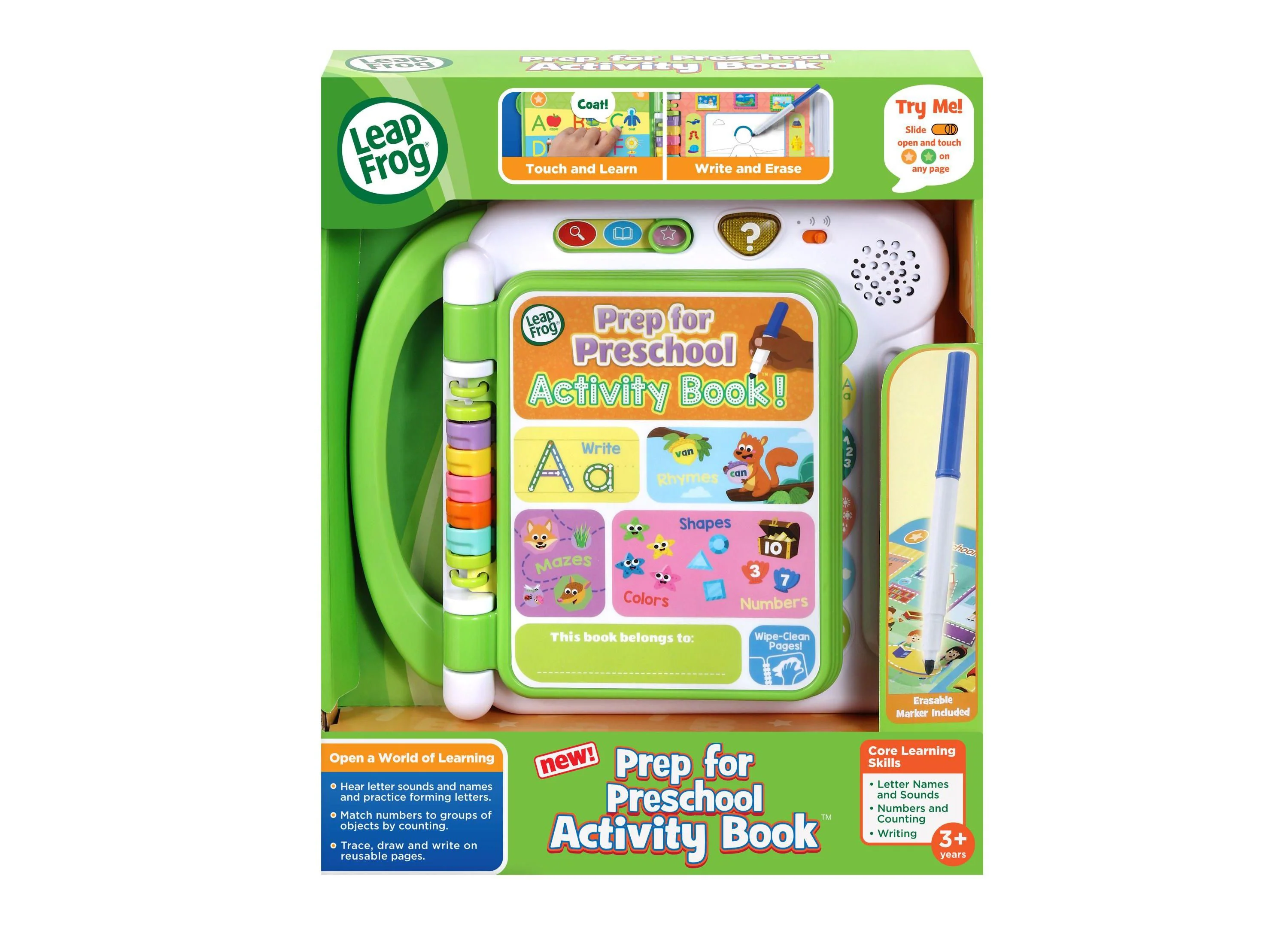 LeapFrog Prep For Preschool Activity Book With Erasable Marker - Image 3