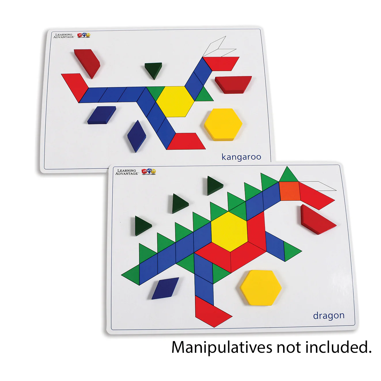 Learning Advantage Geometric Pattern Block Cards - 20 Double-Sided Activity Cards - Image 2