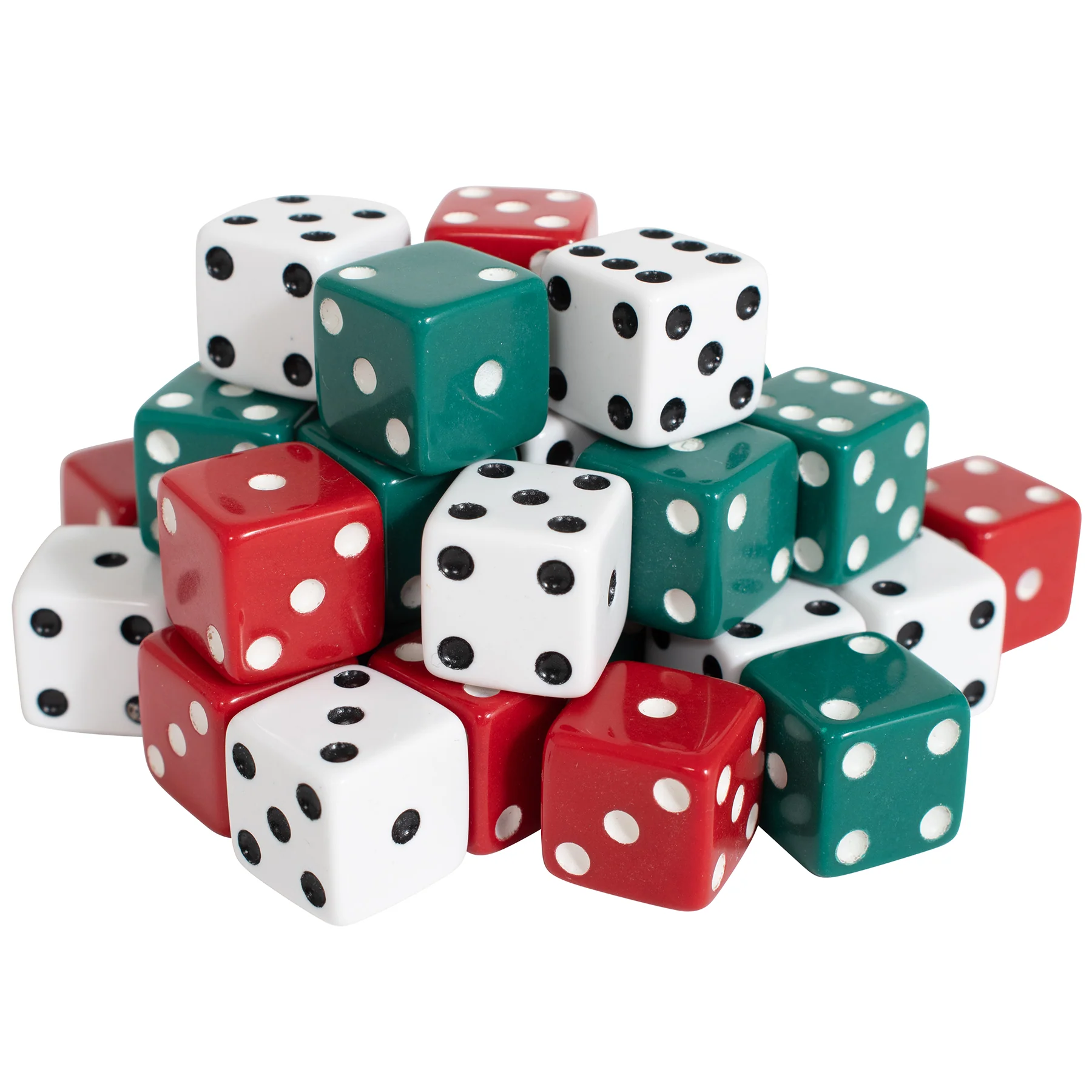 Learning Advantage Colorful Dot Dice Set - Red/Green/White - 108 Dice - Image 3