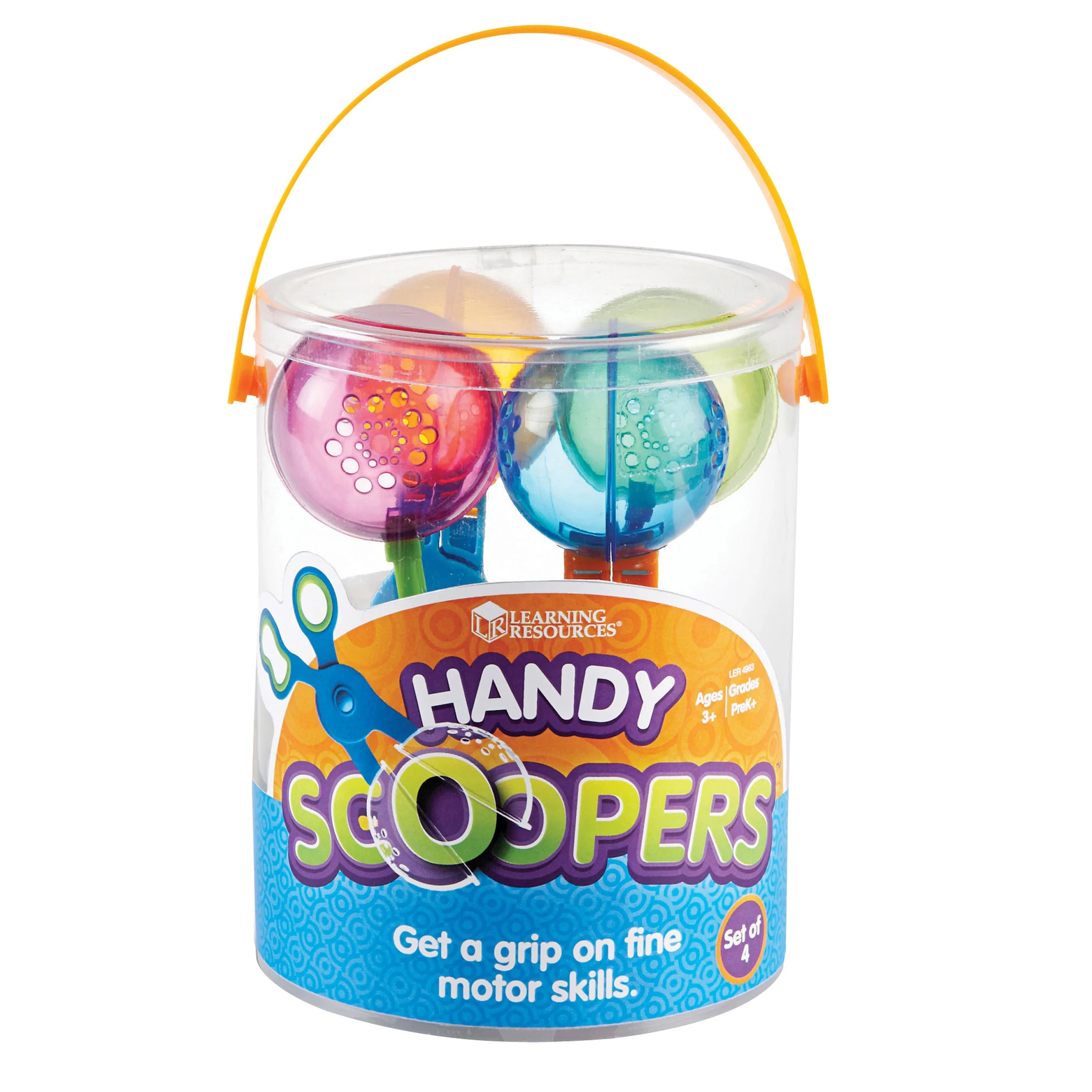 Learning Resources Handy Scoopers - Colorful Fine Motor Tool Set, 4 Pieces - Image 3