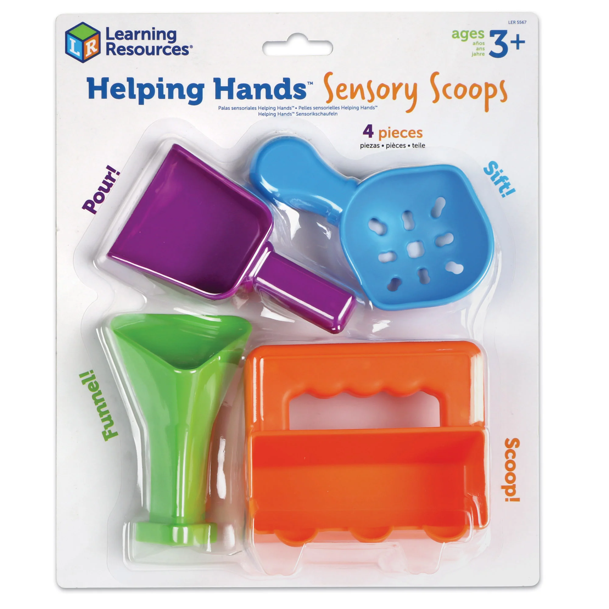 Learning Resources Helping Hands Sensory Scoops – 4 Fun Sensory Tools - Image 2