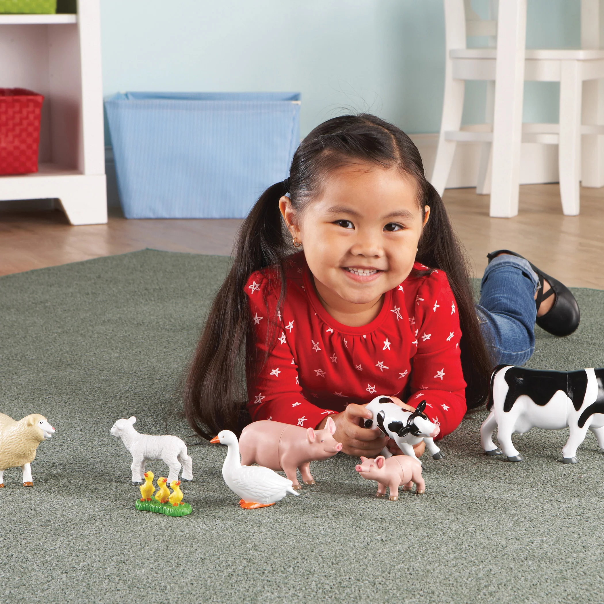 Learning Resources Jumbo Farm Animals: Mommas And Babies Set - Image 3