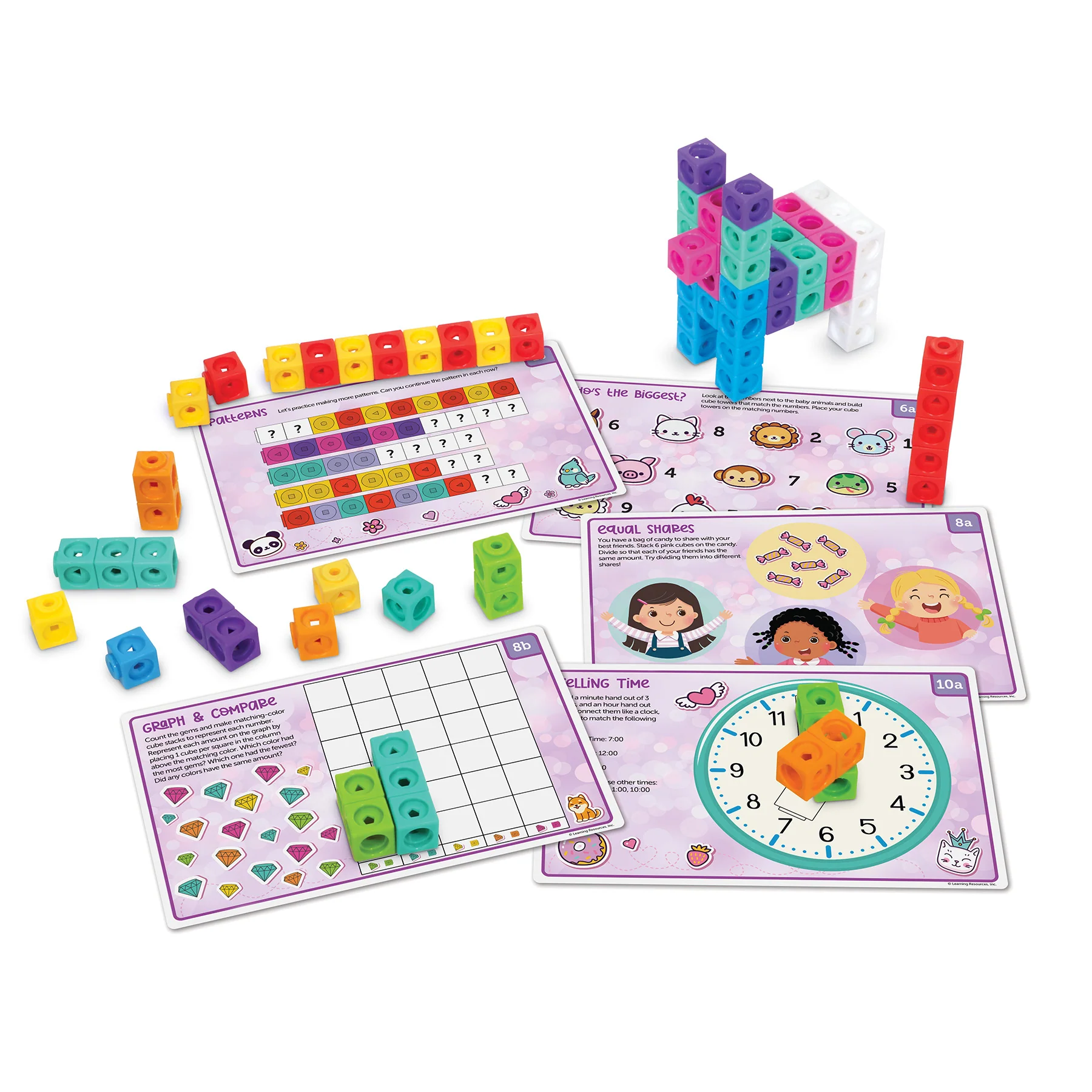 Learning Resources Mathlink Cubes - Kindergarten Math Activity Set - Mathatics! - Image 2