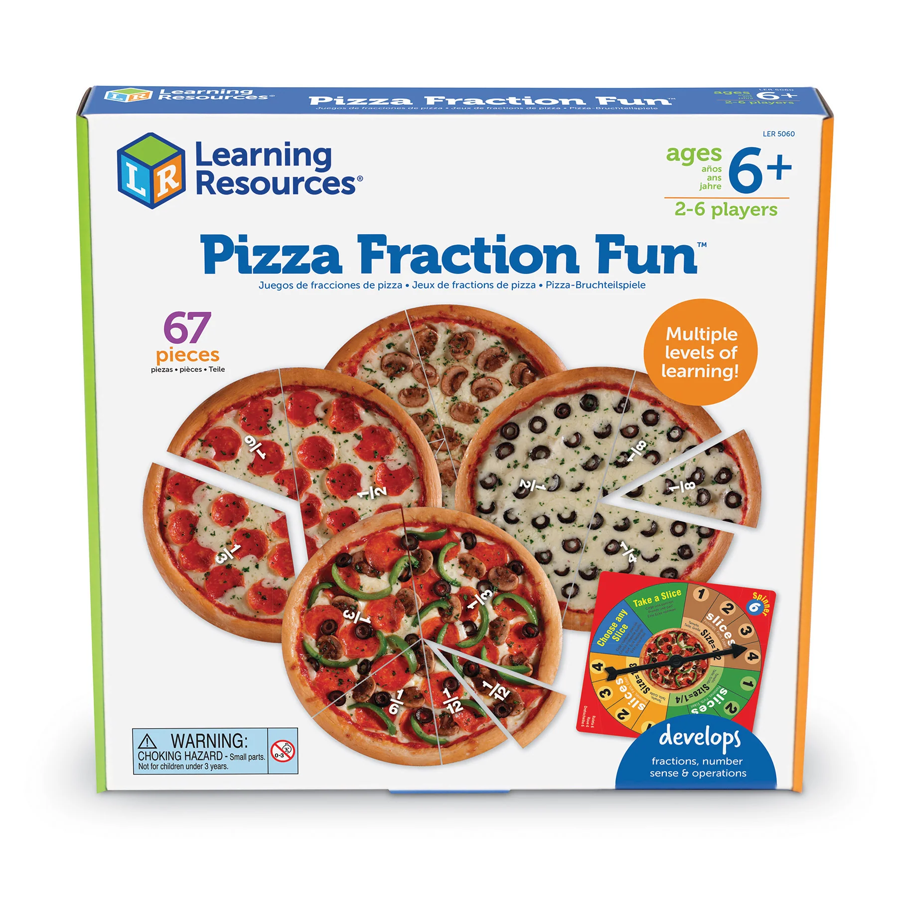Learning Resources Pizza Fraction Fun Game - Math & Learning Toy - Image 3
