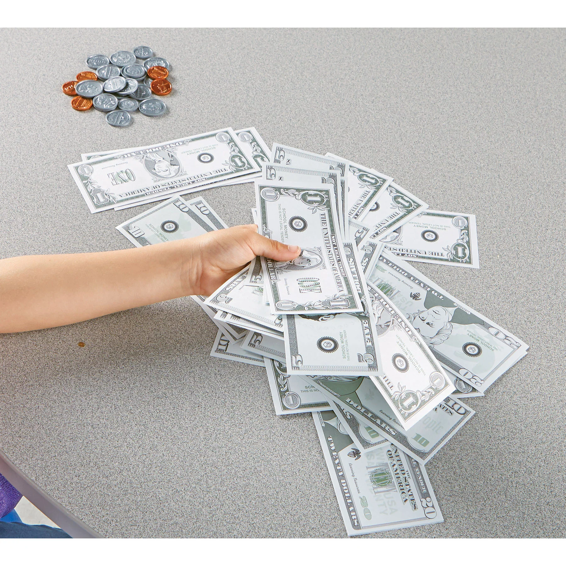 Learning Resources Pretend and Play Money - 300 Pieces of Play Bills and Coins - Image 6