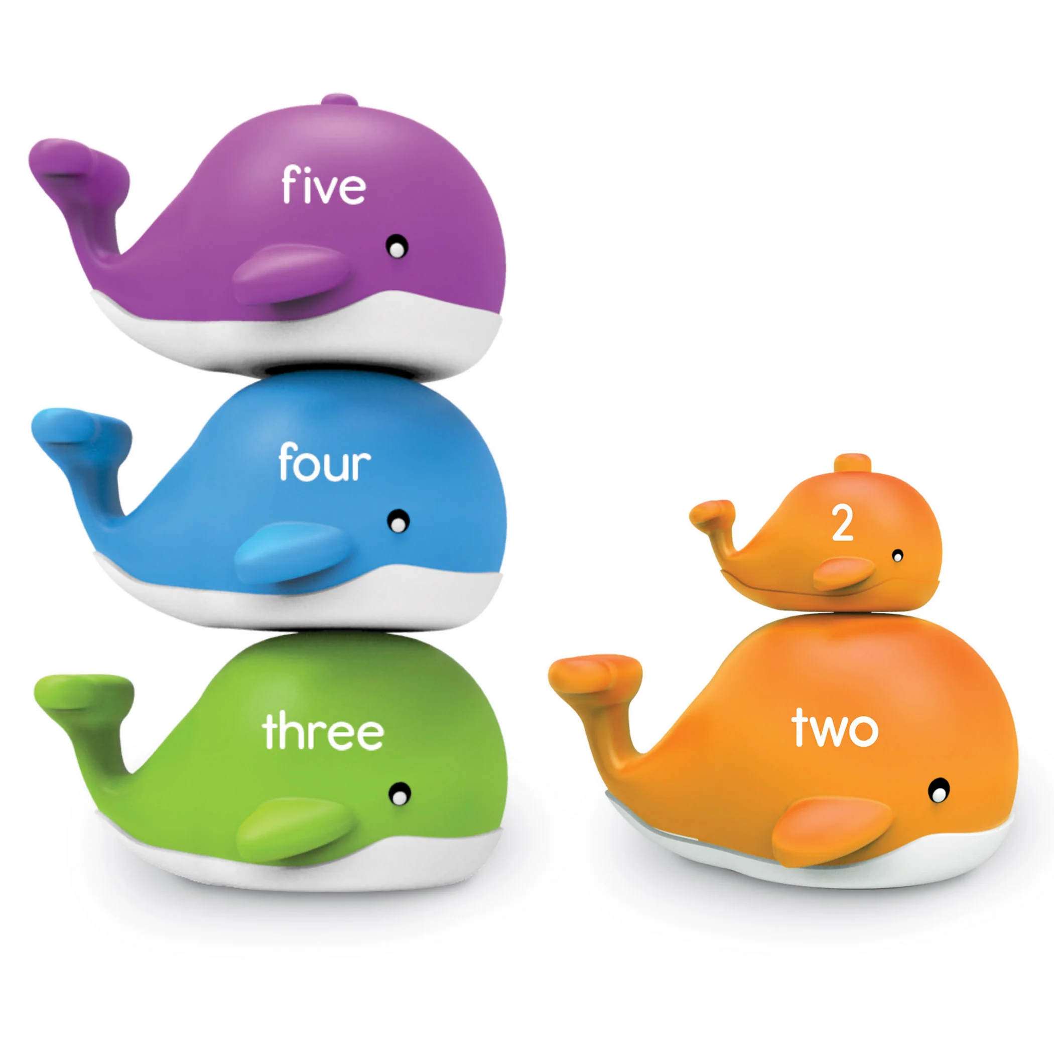 Learning Resources Snap-n-Learn Stacking Whales - Colorful Educational Counting Toy - Image 3