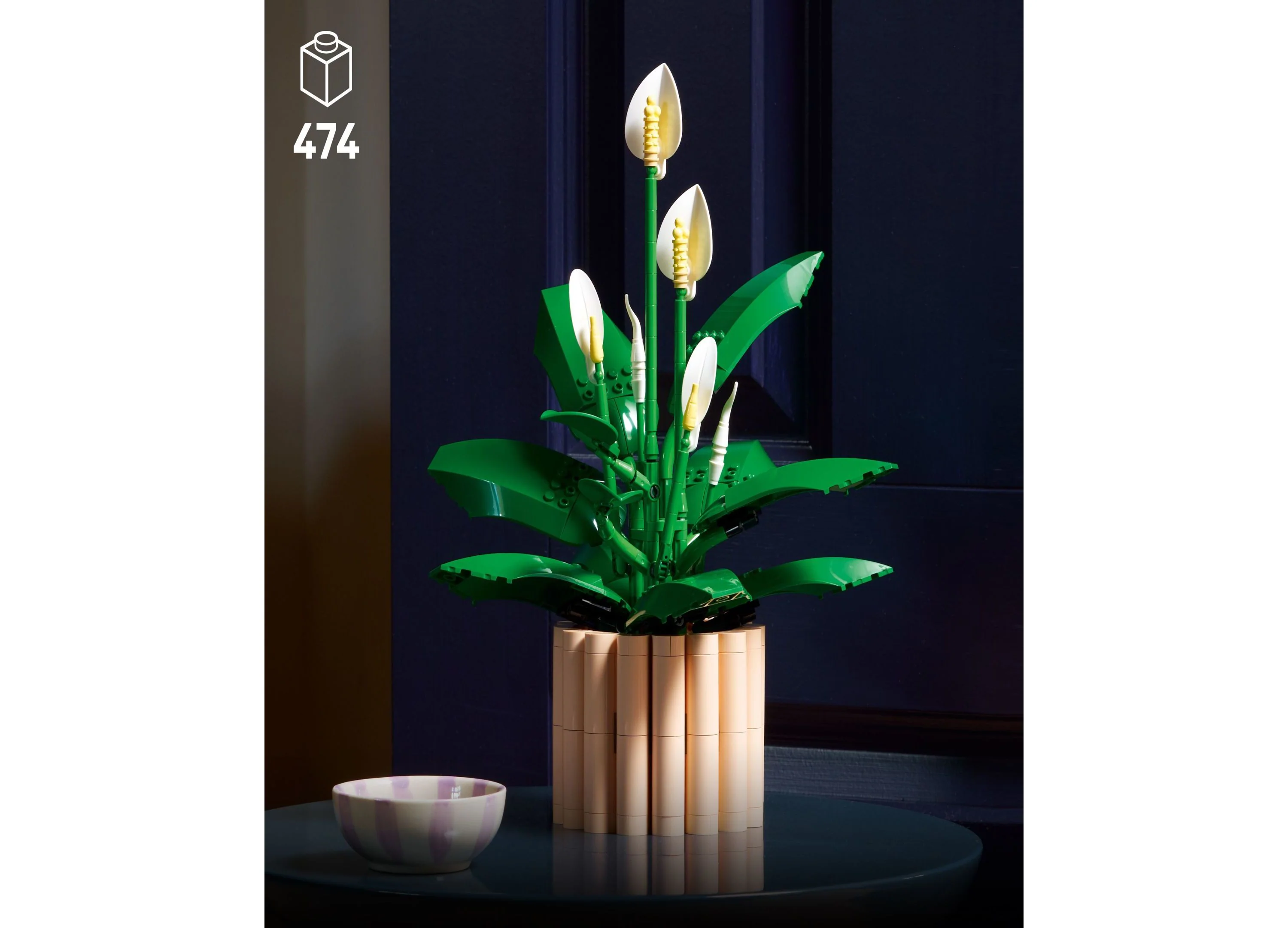 LEGO® Botanicals Peace Lily Flower Model Kit 474 Pieces – Home Decor - Image 3