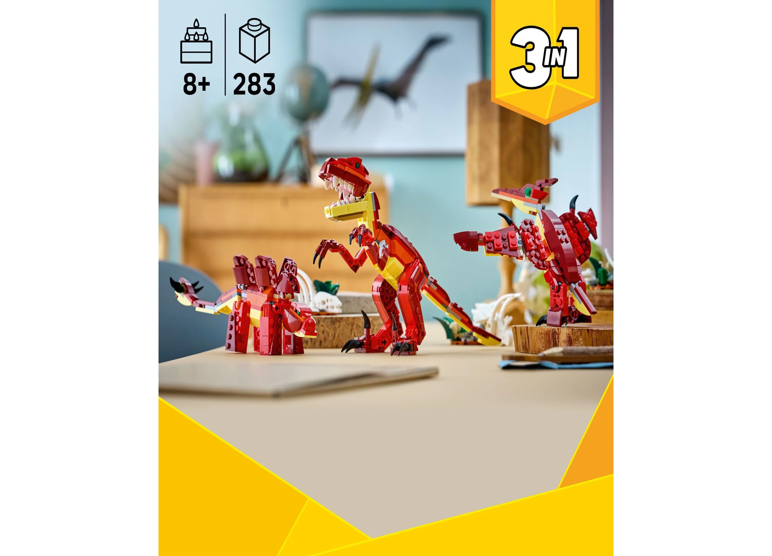 LEGO Creator 3-in-1 Fierce Dinosaur Building Set, 283 Pieces - Image 6