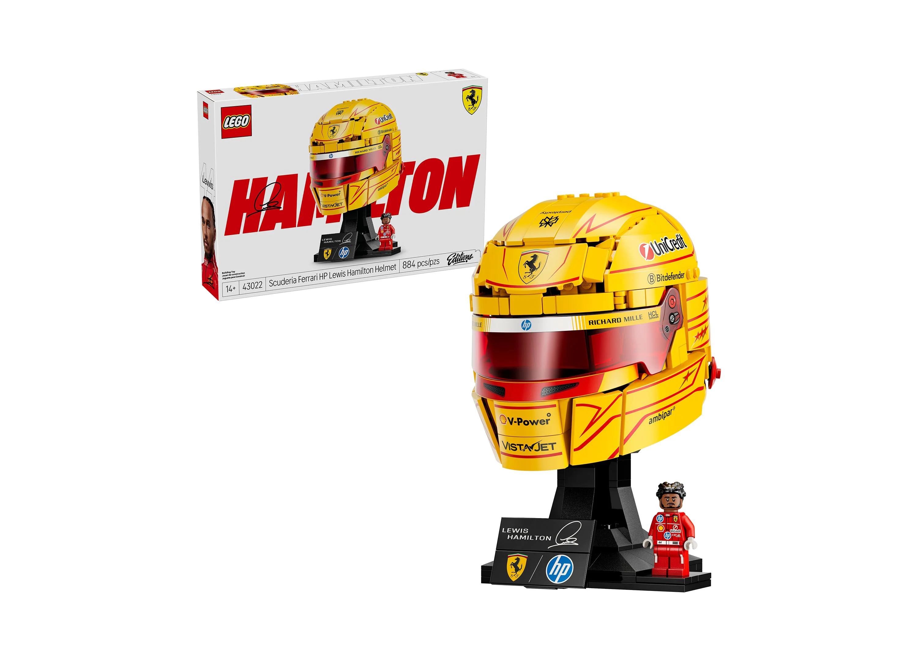 LEGO Editions Scuderia Ferrari HP Lewis Hamilton Helmet Building Set - 884 Pieces