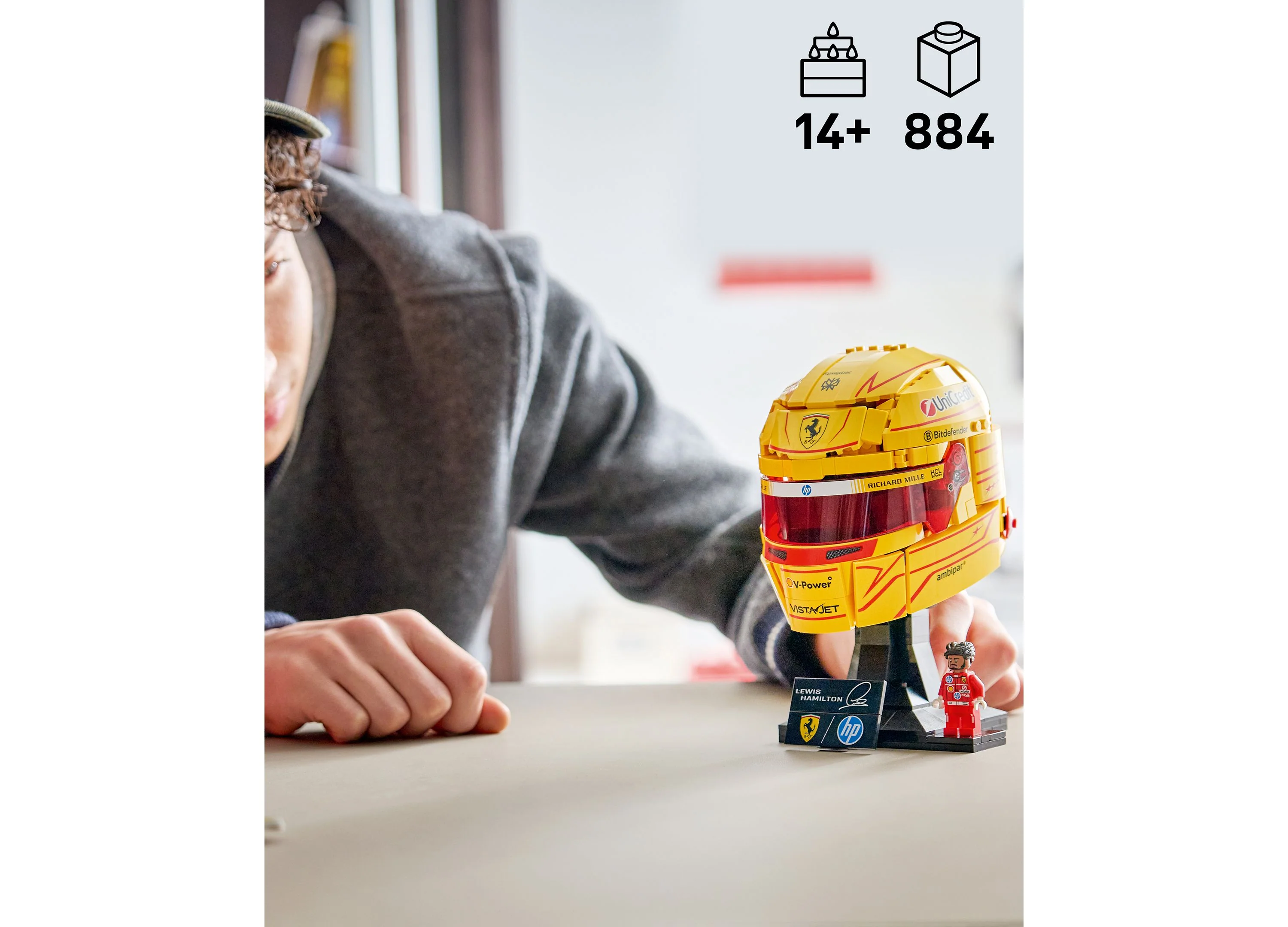 LEGO Editions Scuderia Ferrari HP Lewis Hamilton Helmet Building Set - 884 Pieces - Image 2