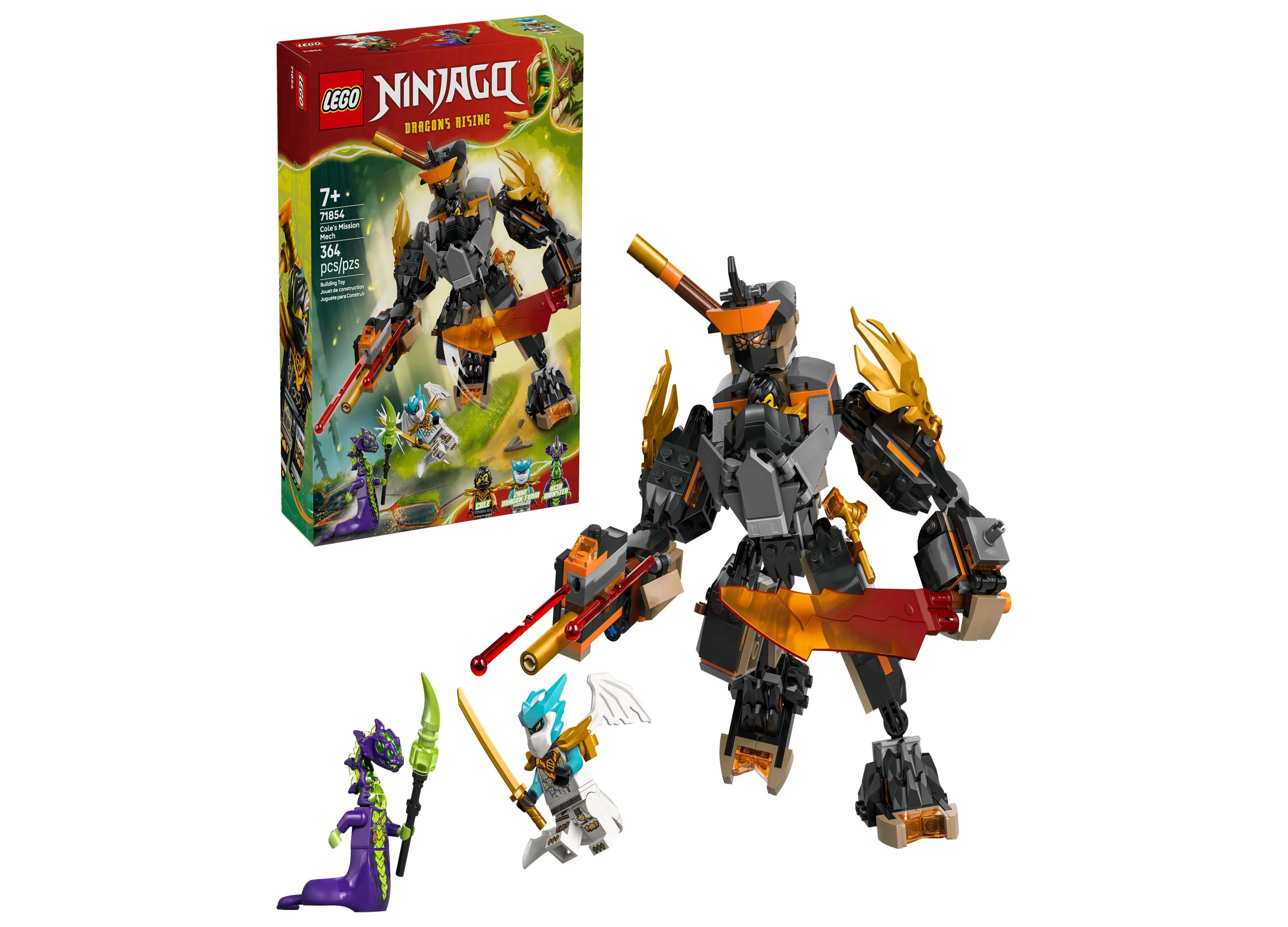 LEGO NINJAGO Cole's Dragon Mech Building Set 364 Pieces - 71854