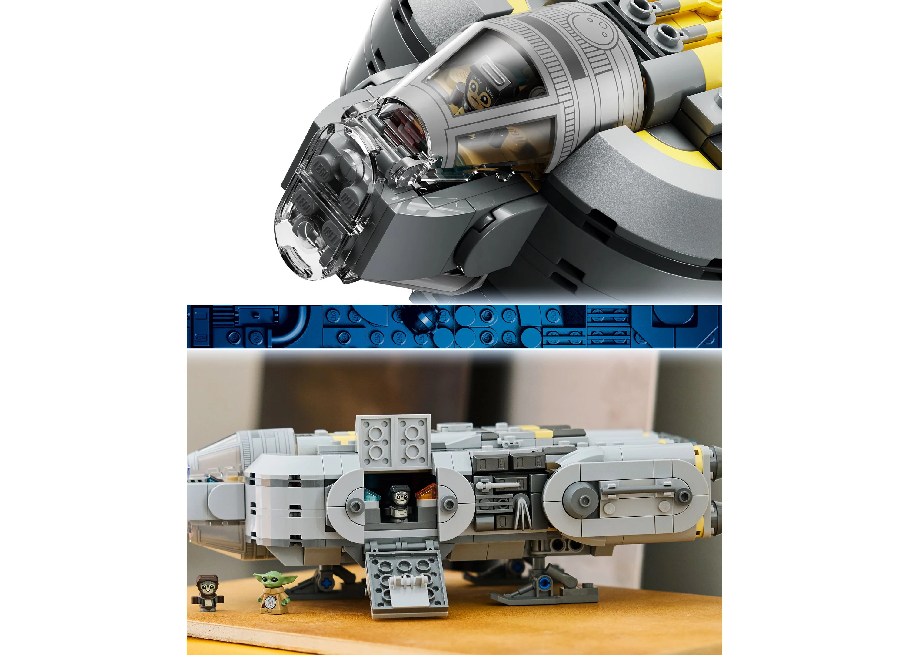 LEGO Star Wars The Mandalorian and Grogu Anzellan Starship Building Set, 701 Pieces - Image 5