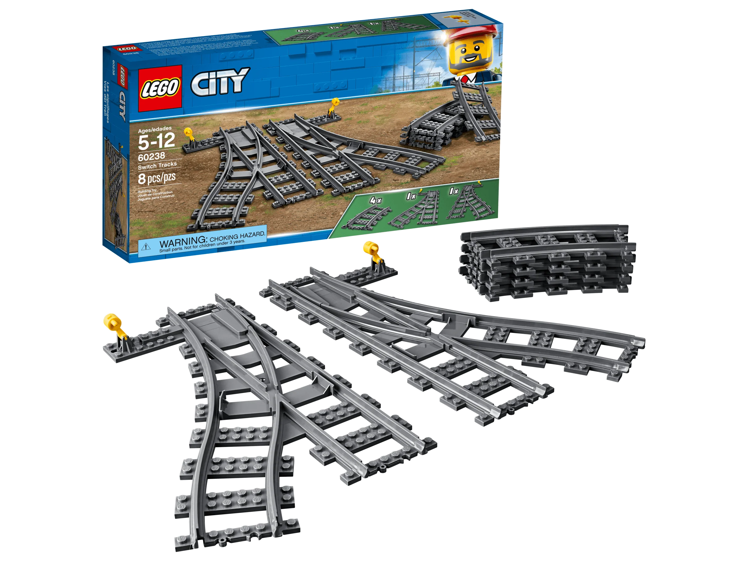 LEGO City Switch Tracks 60238 Expansion Building Kit - 6 Pieces