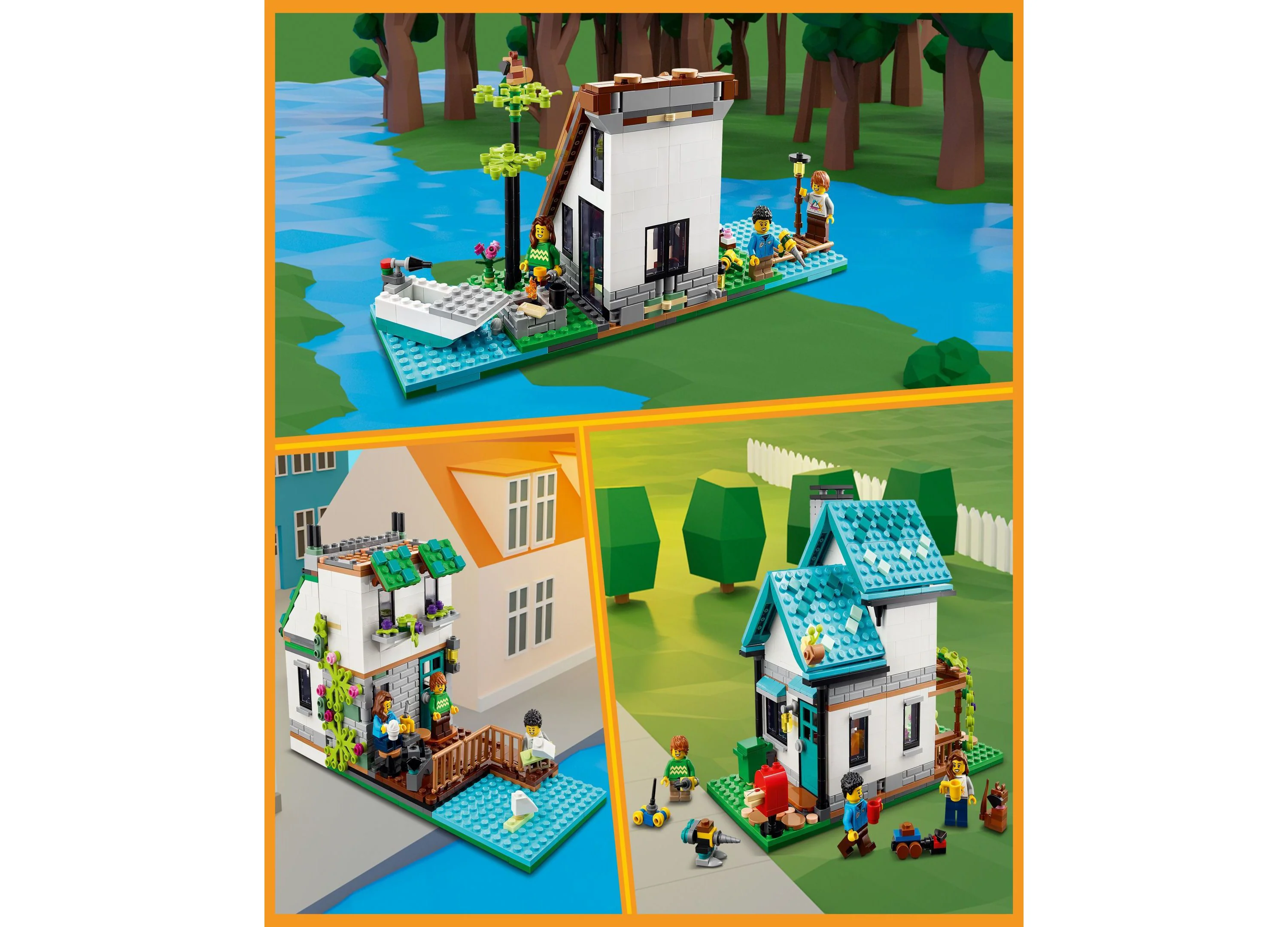 LEGO® Creator 31139 3-in-1 Cozy House Toy House Building Set with Minifigures - Image 3
