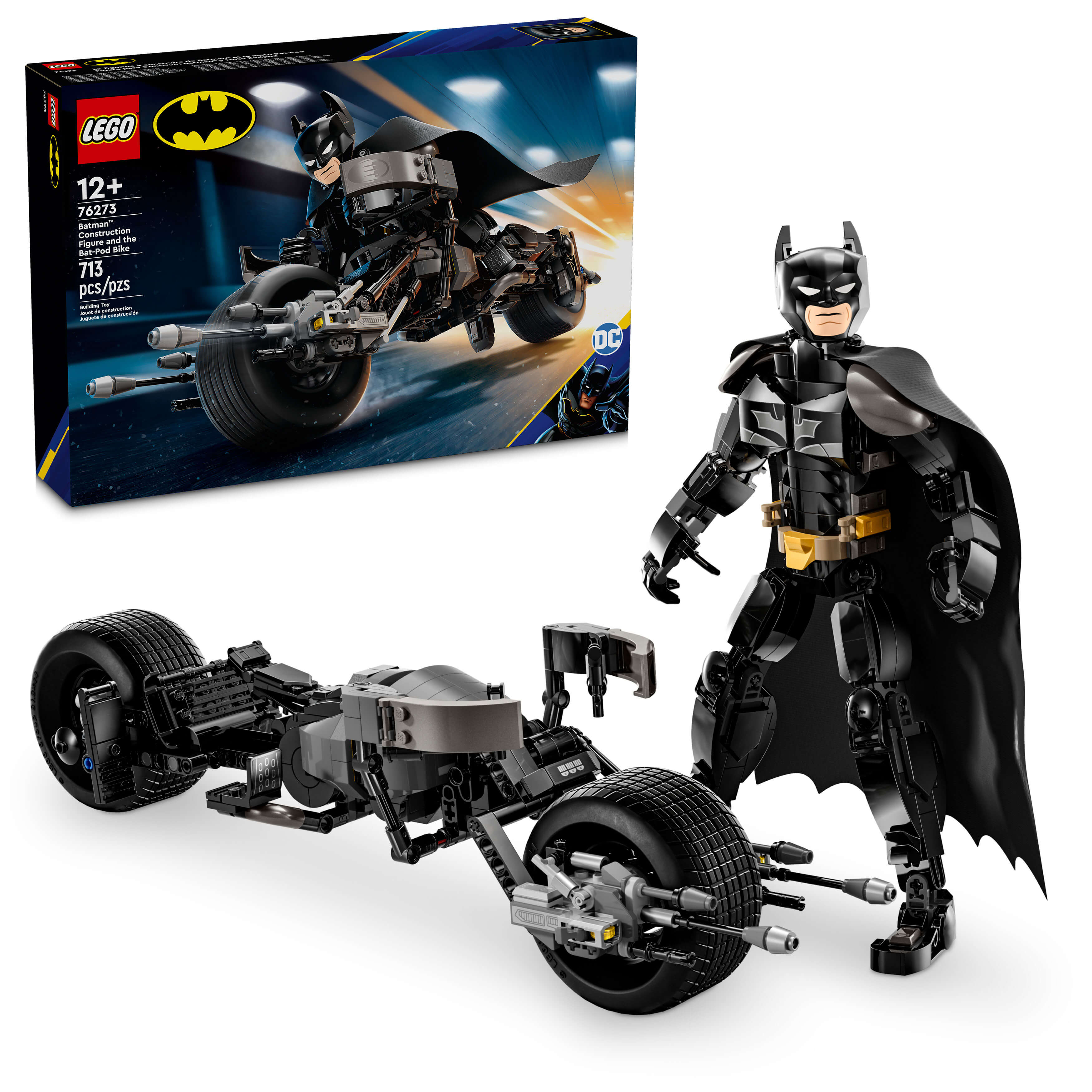 LEGO DC Batman: Dark Knight & Bat-Pod Bike Building Set 76273 - 713 Pieces