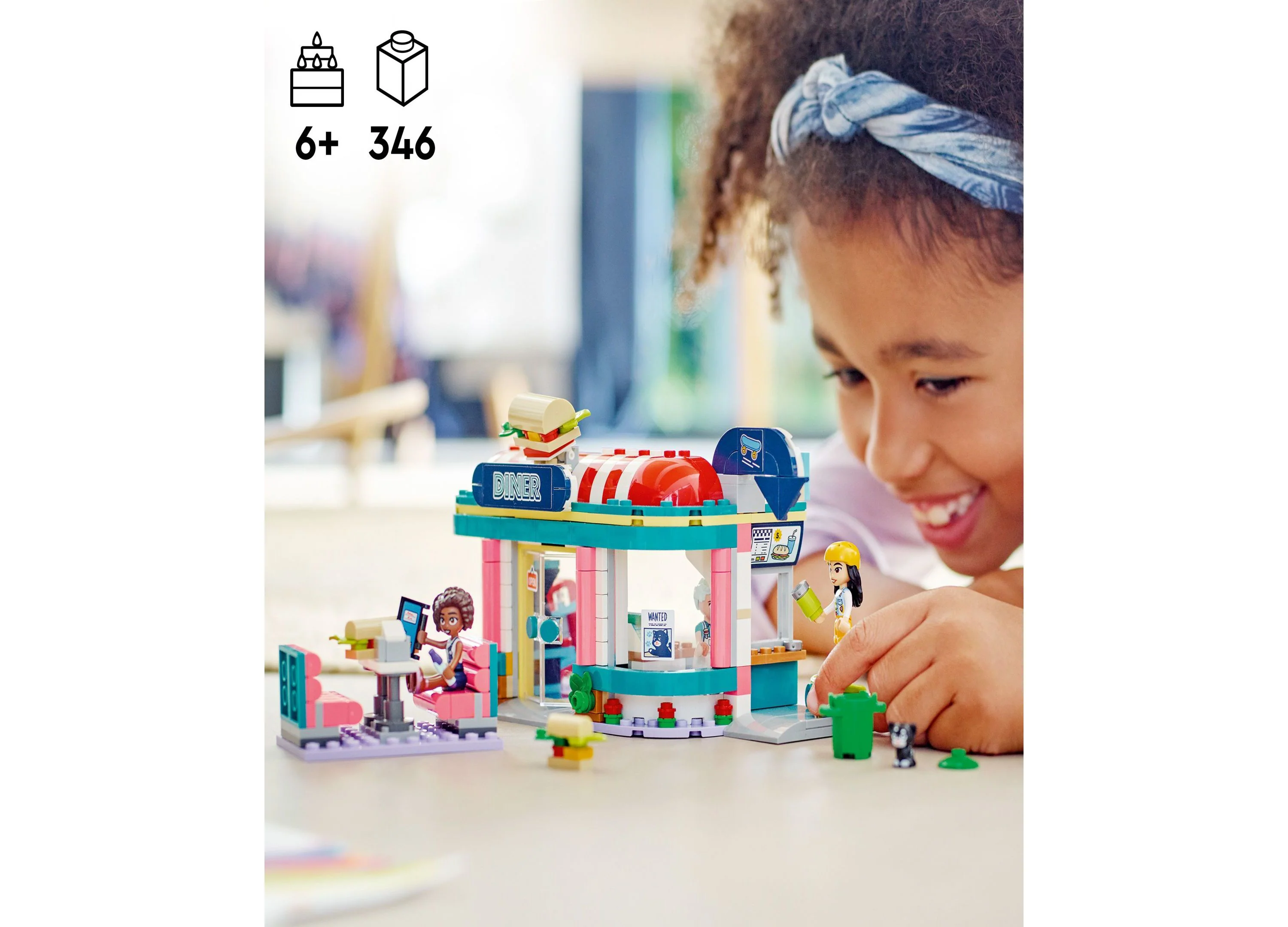 LEGO® Friends Heartlake Downtown Diner 41728 Toy Building Set with Liann, Aliya and Charli Figures - Image 3
