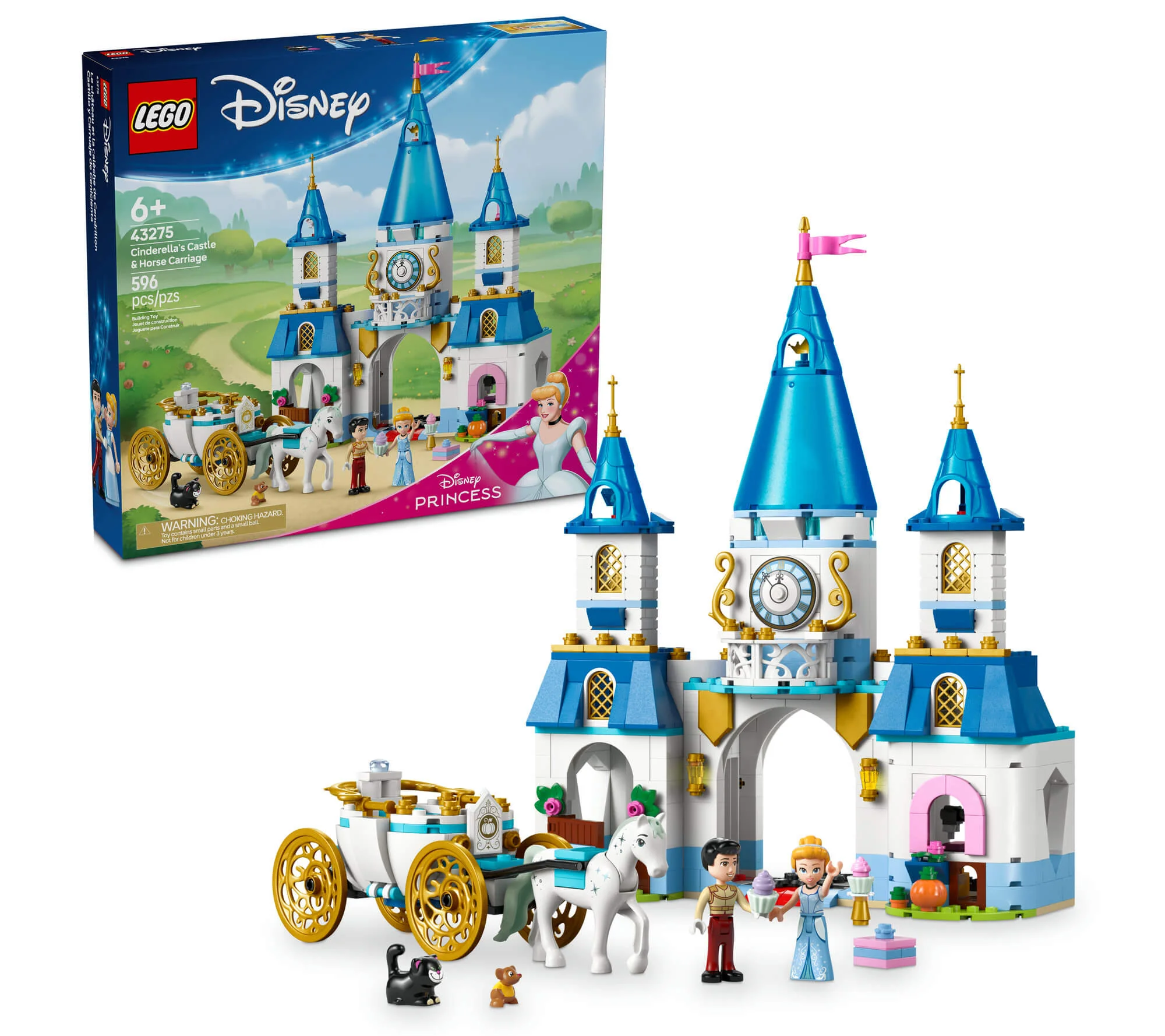 LEGO | Disney Princess Cinderella's 596-Piece Castle & Horse Carriage Building Set