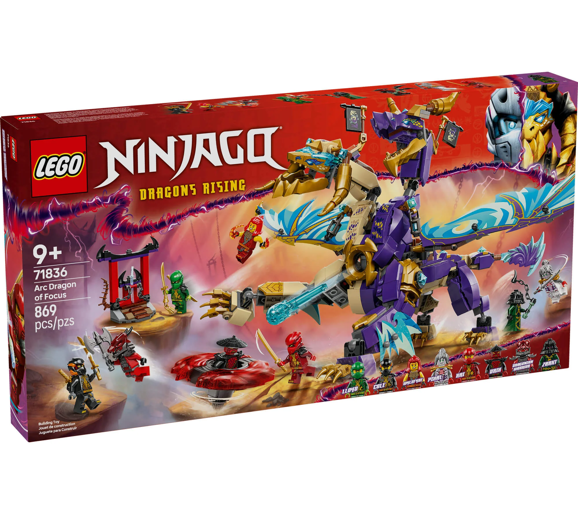 LEGO NINJAGO Arc Dragon of Focus Ninja Toy Set 71836 - 869 Pieces - Image 2