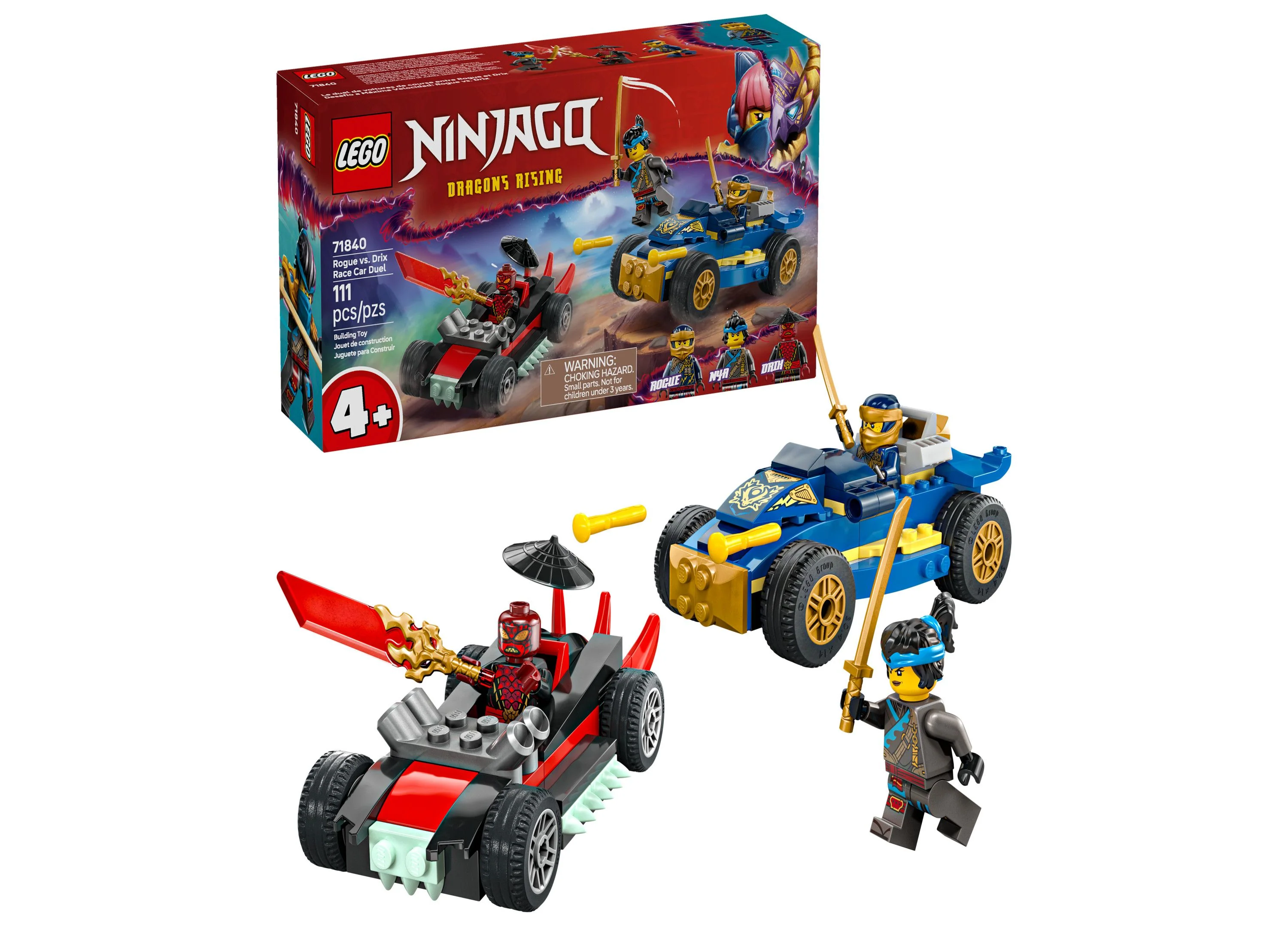 LEGO NINJAGO 111-Piece Rogue vs. Drix Race Car Duel Set 71840