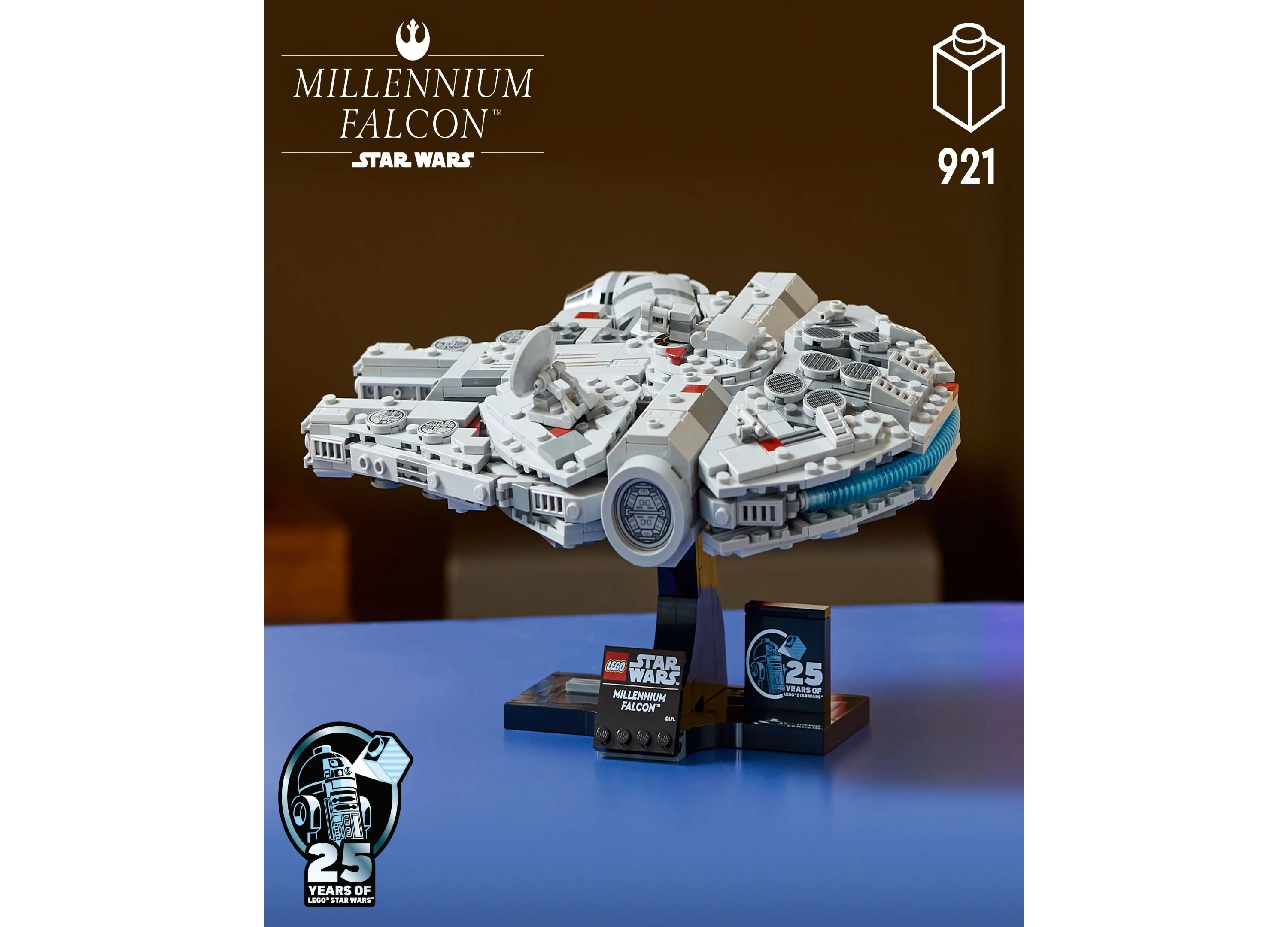LEGO Star Wars Millennium Falcon 25th Anniversary Display Model Building Set, 921 Pieces - Image 2