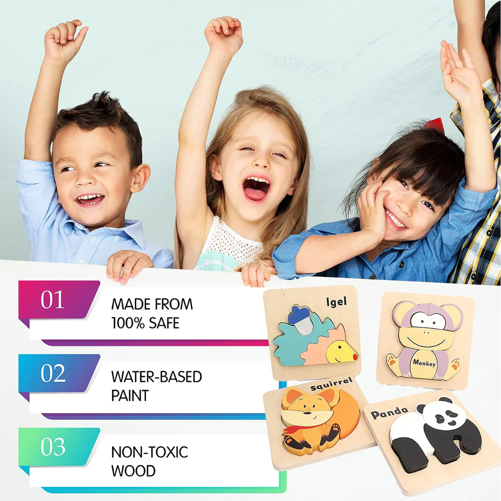 LEO & FRIENDS Mini Zoo 25pc Wooden Puzzle Set - Image 4