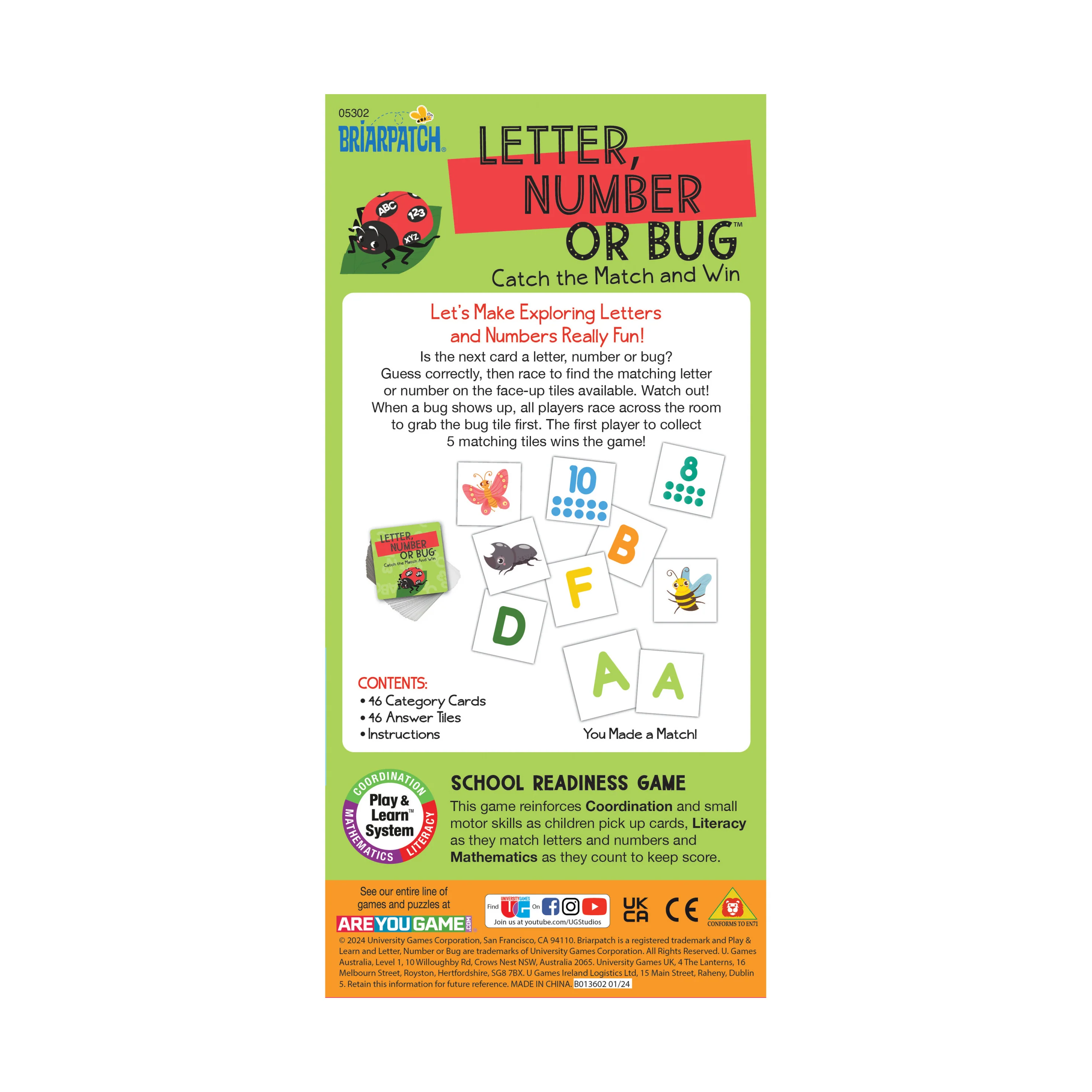 Briarpatch Letter, Number or Bug - Preschool Matching Game - Image 4