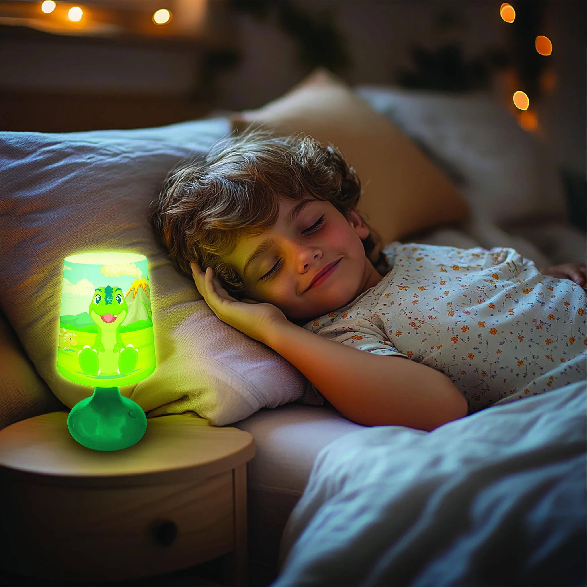 LEXIBOOK Dinosaur-Themed LED Wireless Mini Bedside Lamp - Multicolor - Image 5