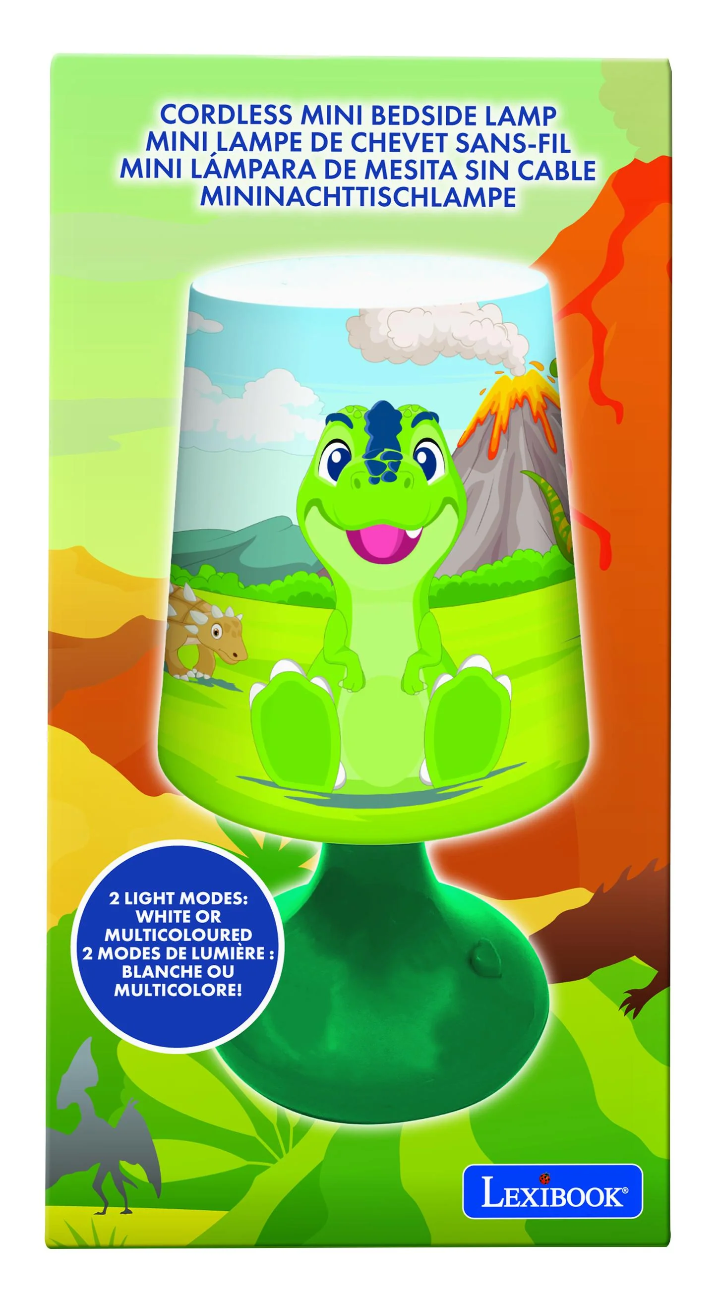 LEXIBOOK Dinosaur-Themed LED Wireless Mini Bedside Lamp - Multicolor - Image 6