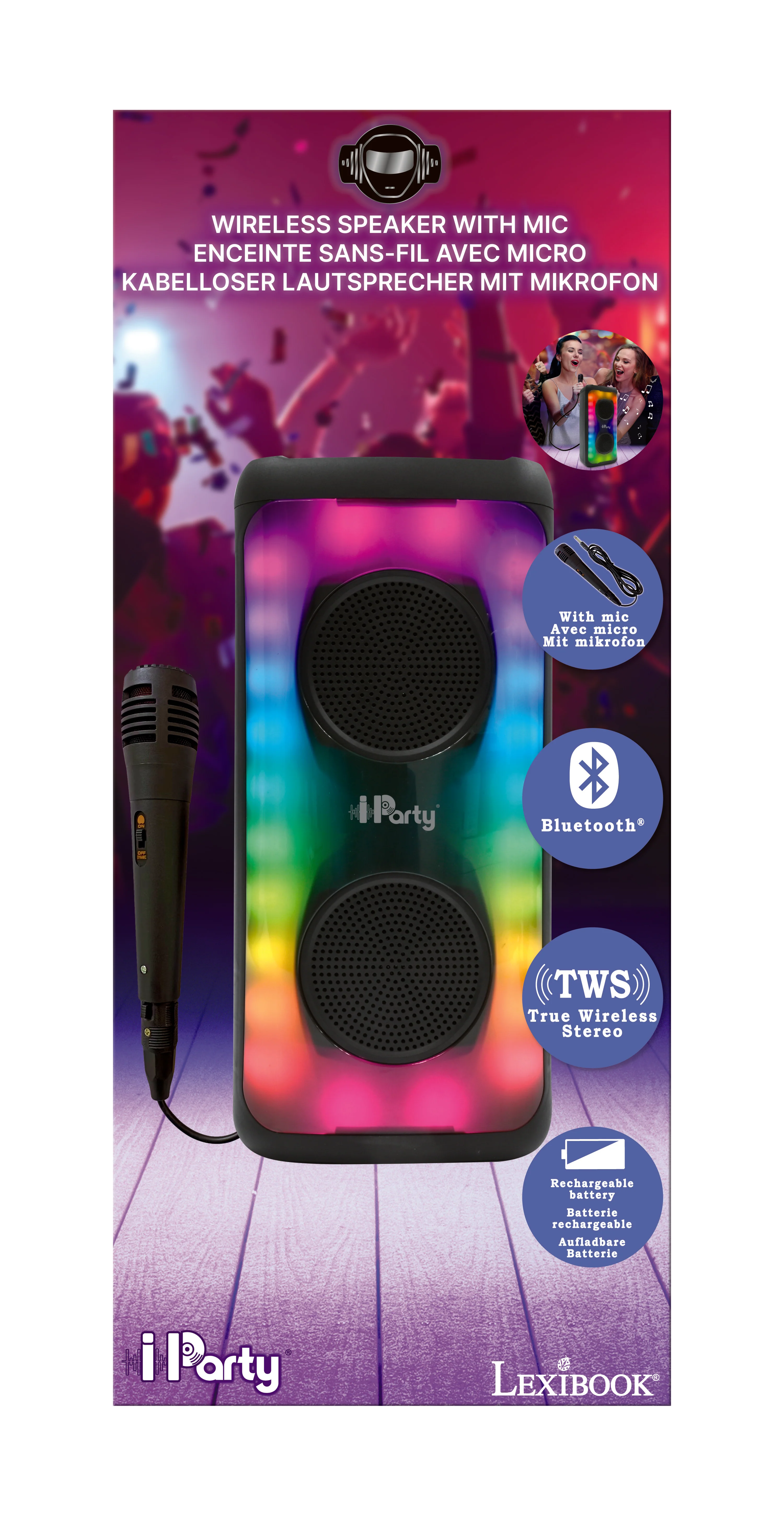LEXIBOOK Large size Flame Bluetooth® Speaker with mic - Image 6