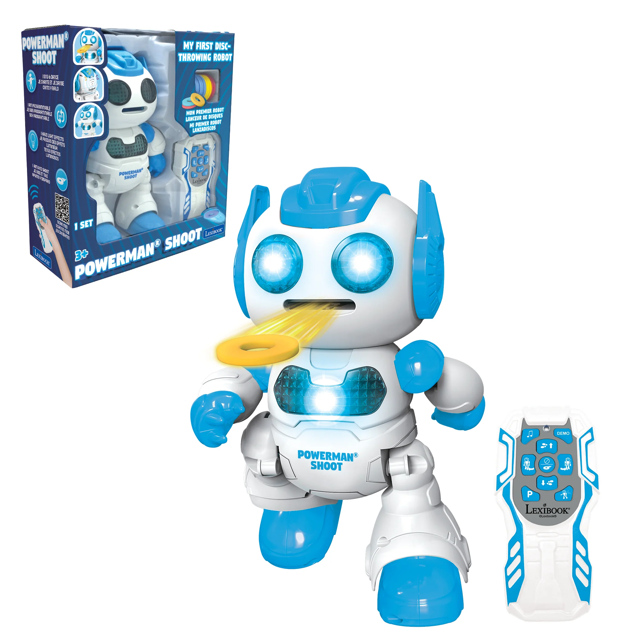 LEXIBOOK Powerman® Shoot STEM robot, dance, music, demo incl remote control & foam discs