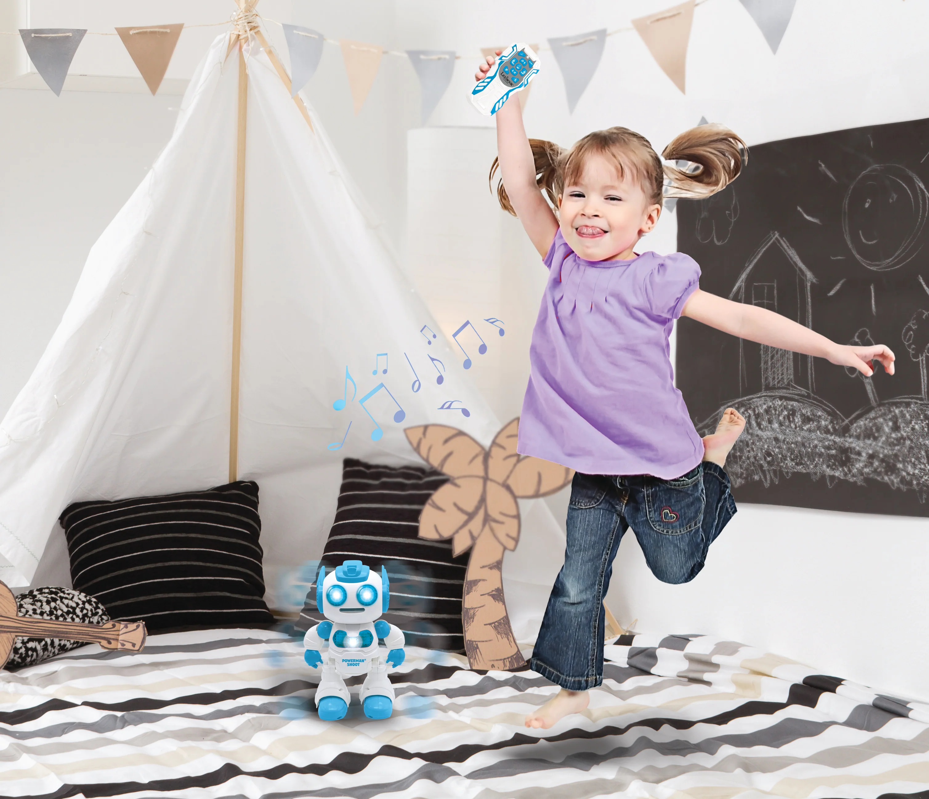 LEXIBOOK Powerman® Shoot STEM robot, dance, music, demo incl remote control & foam discs - Image 5