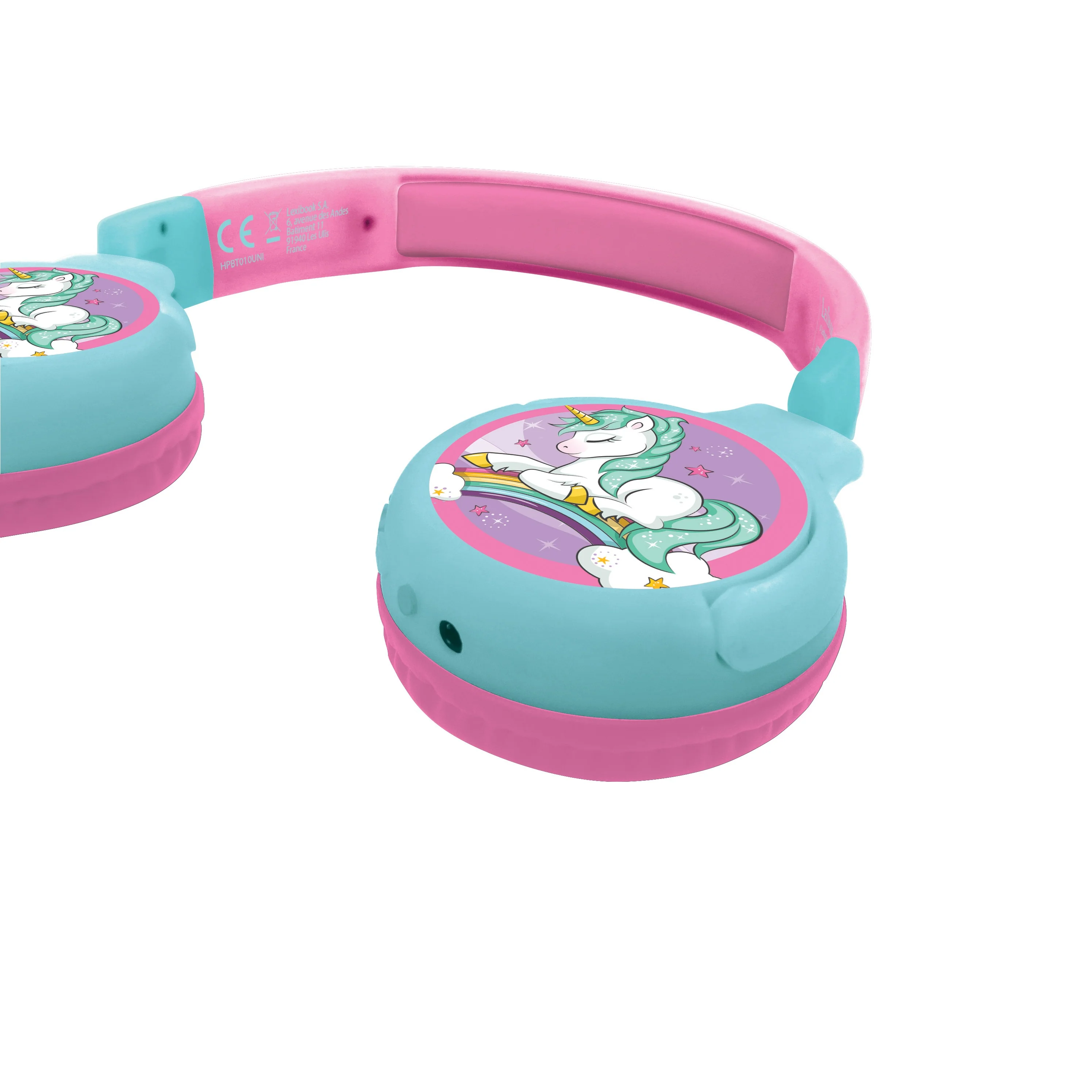 Lexibook Unicorn-Themed Foldable Bluetooth Headphones - Pink - Image 2