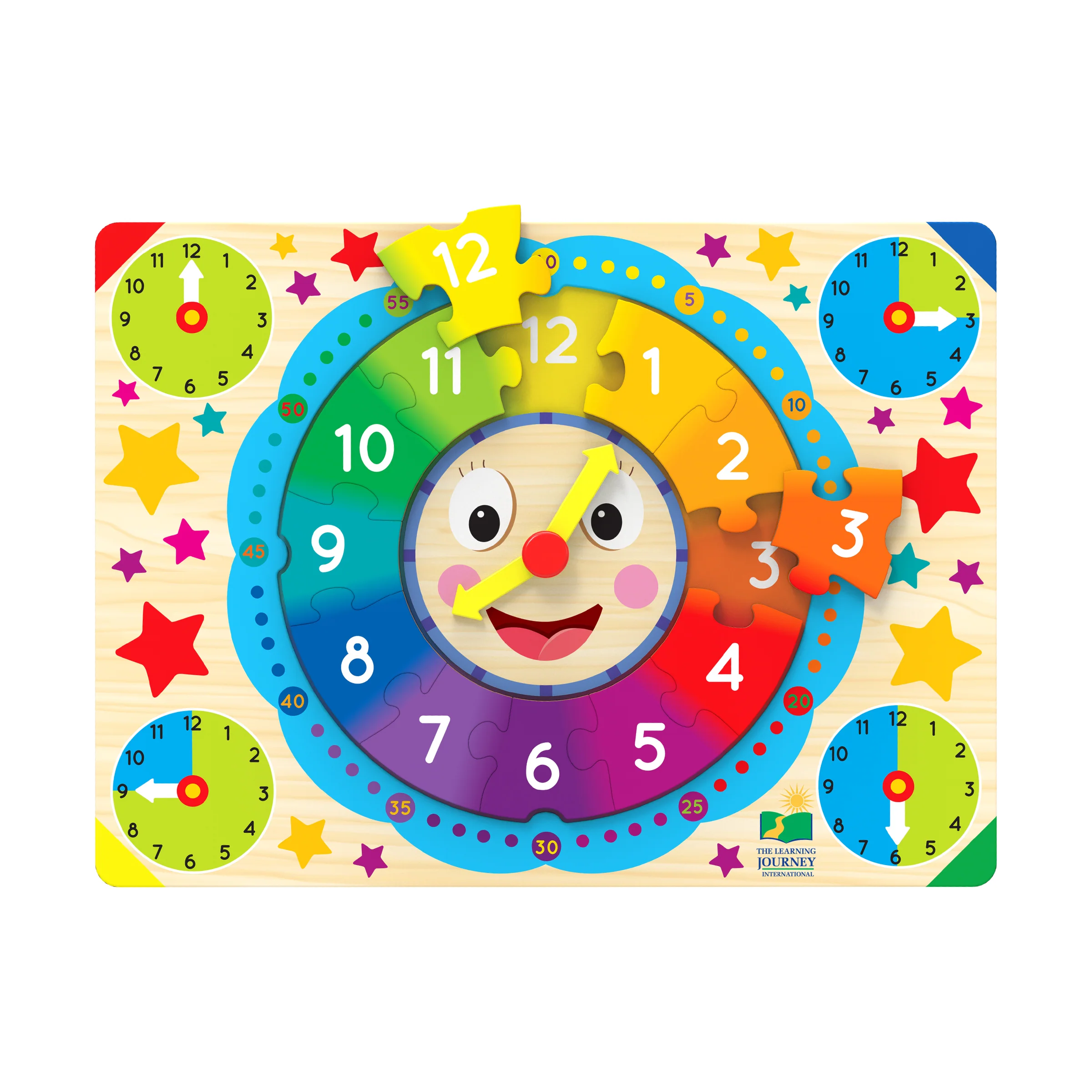 Colorful Time-Telling Lift & Learn Clock Puzzle - 12 pc - Image 2