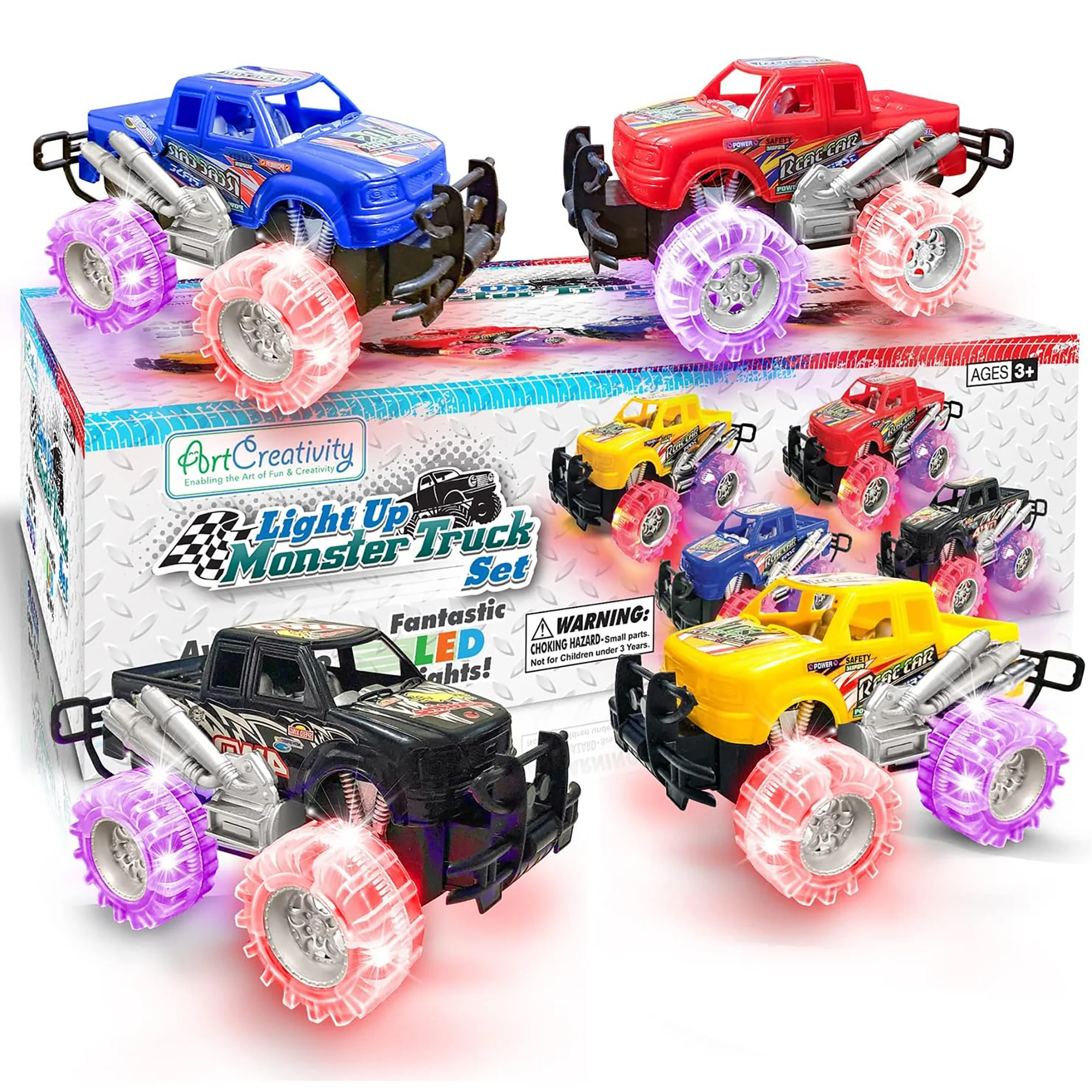 Brilliant Blaze Light-Up Monster Truck Set - 4pc - Image 3