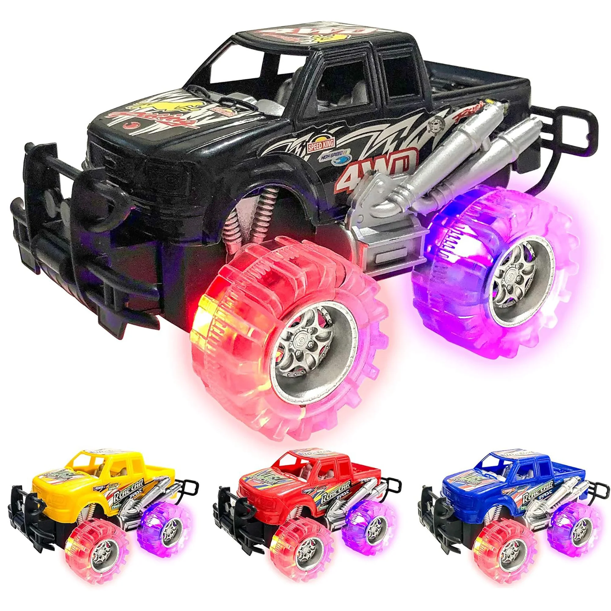 Brilliant Blaze Light-Up Monster Truck Set - 4pc - Image 4