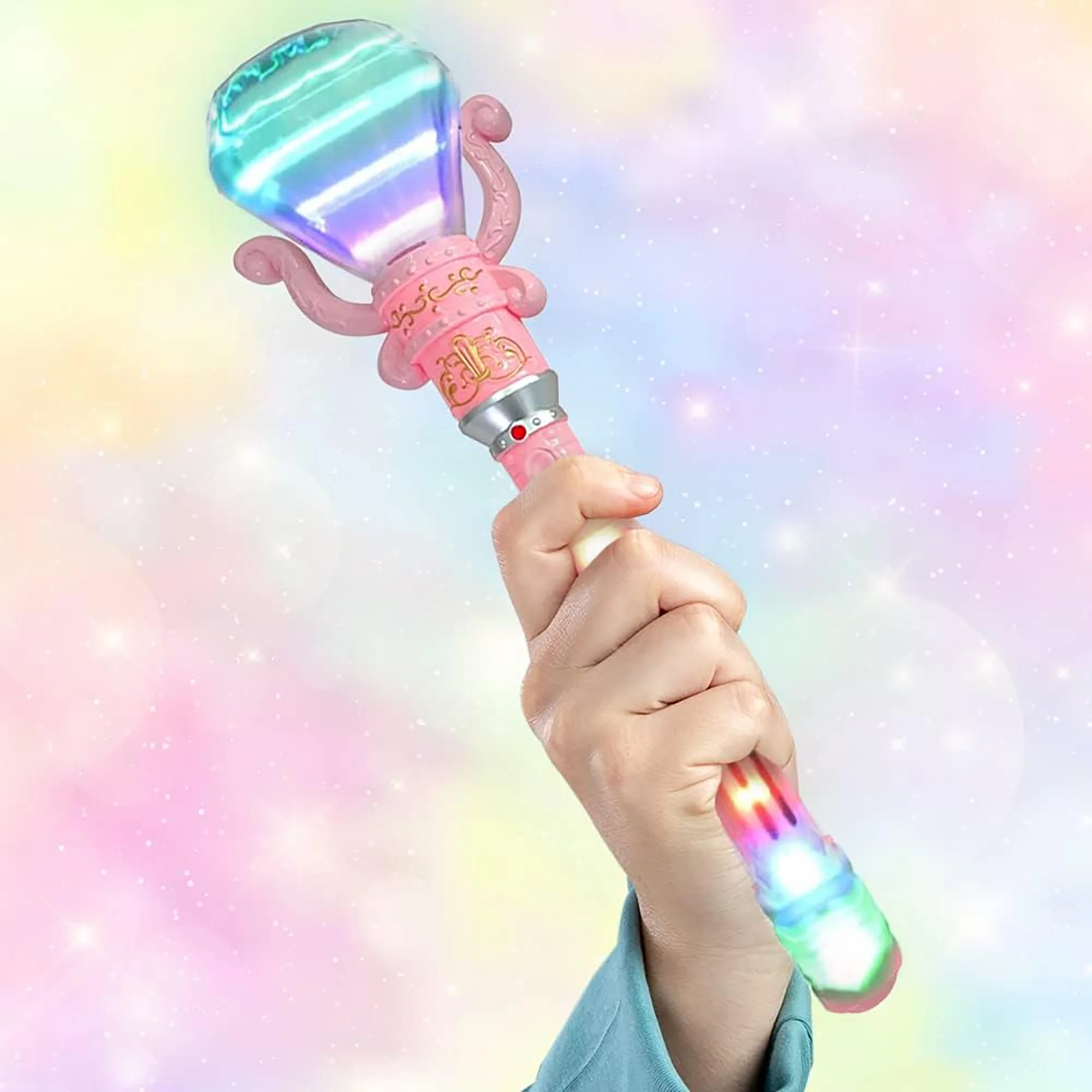 Twinkling Diamond LED Spinning Wands - 2pc Set, Pink & Blue - Image 4
