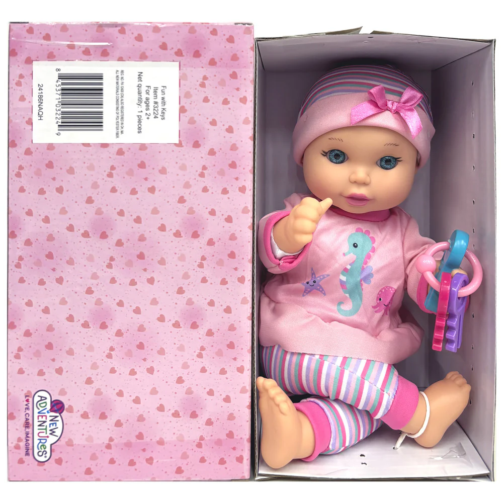 Little Darlings 12-inch - Fun With Keys Baby Doll - Seahorse Ensemble - Image 3