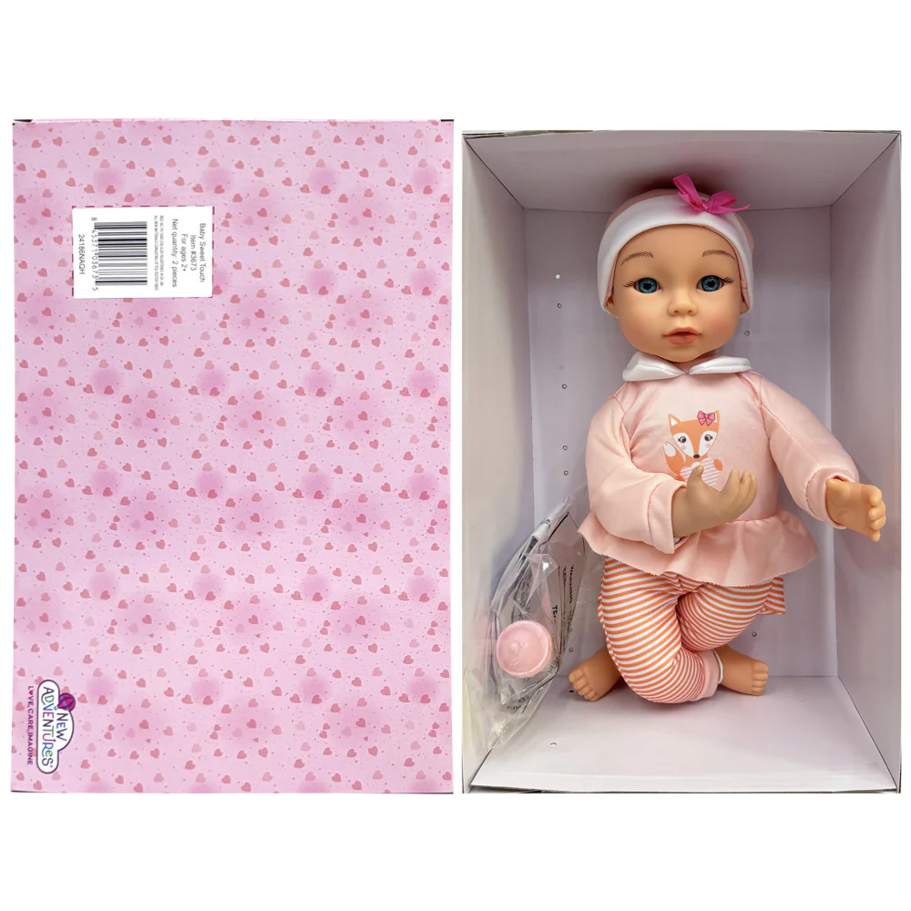 Little Darlings 14 Inch - Sweet Touch Baby Doll with Fox-Pink-White Outfit - Image 5