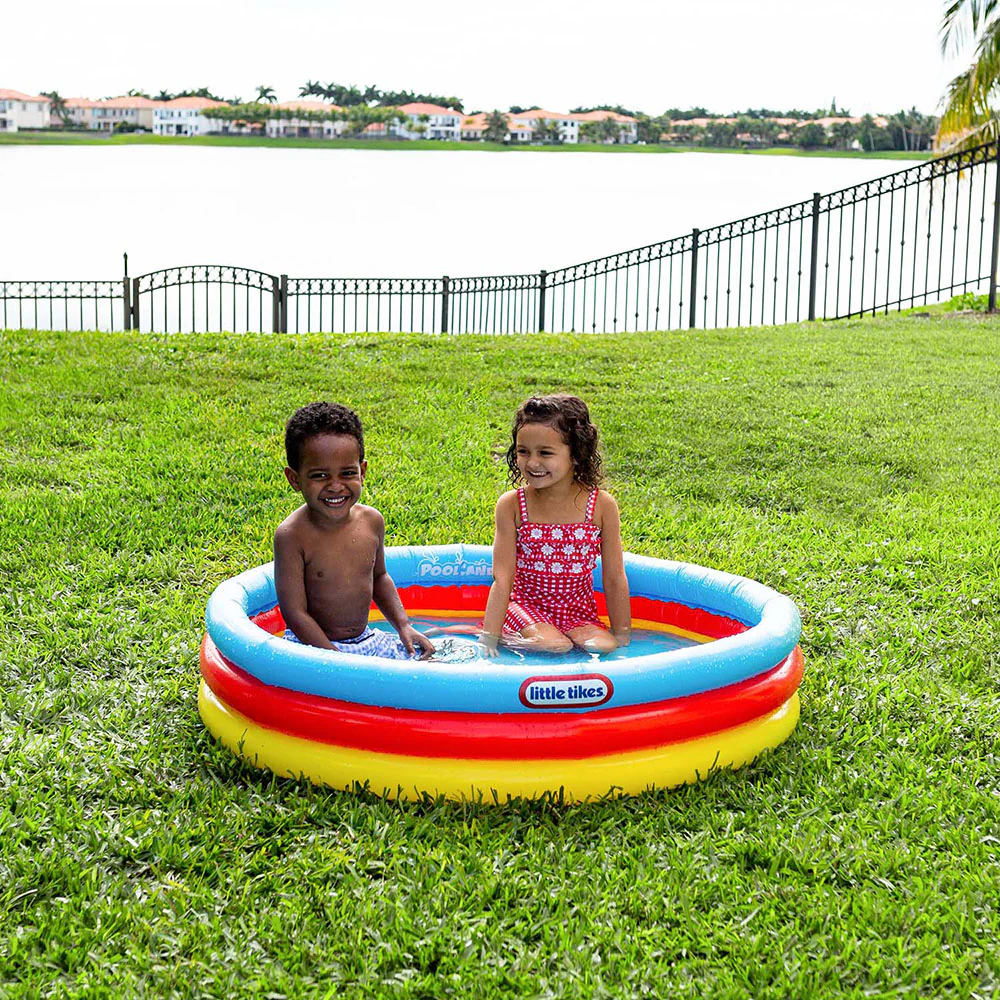 Little Tikes Kiddie Pool - 48 inch Round 3-Ring Splash Pool - Image 3